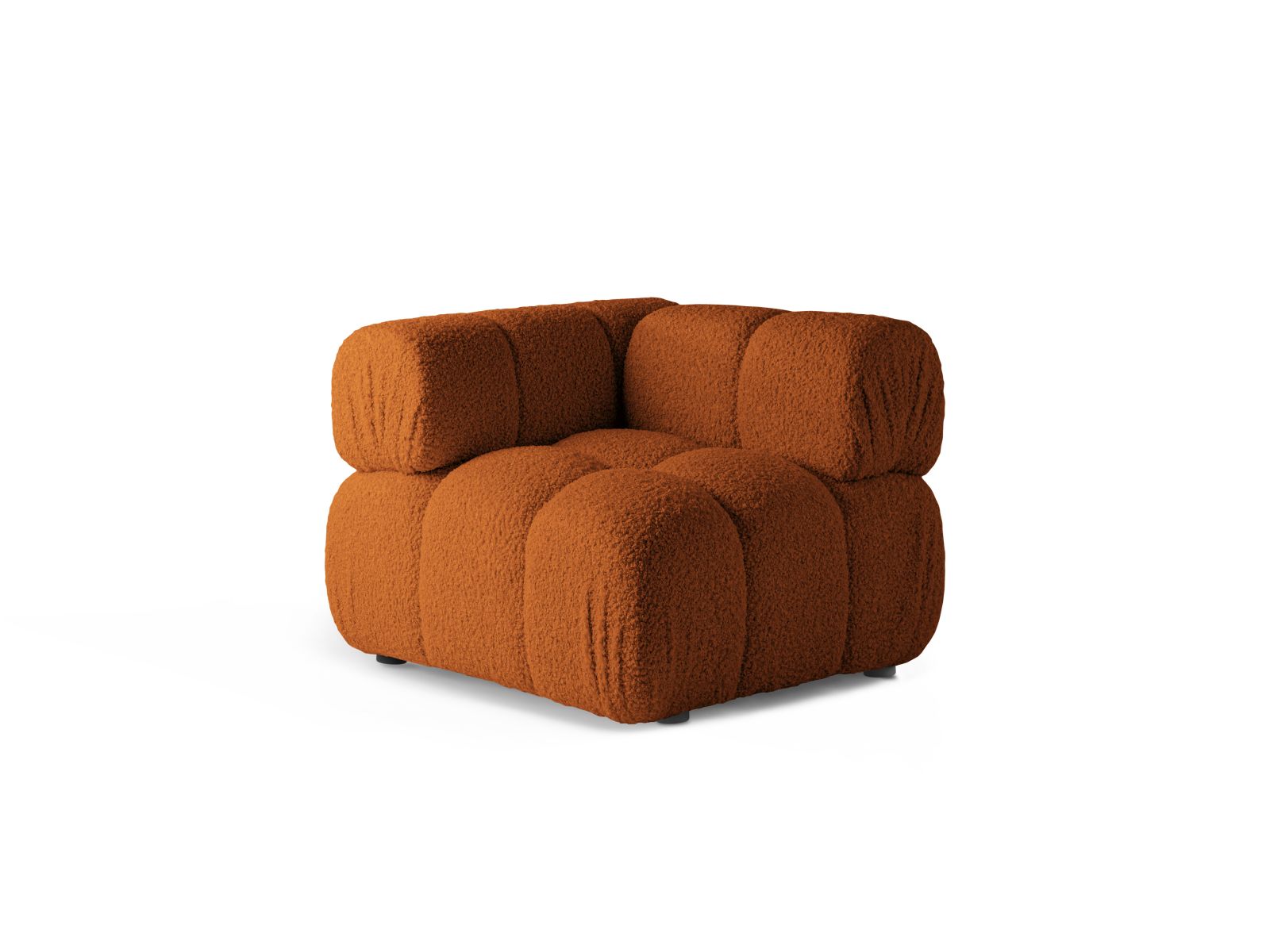 Elegantes 1-Sitzer Eckmodul Bellis in warmem Brick-Rolf, ideal für individuelle Sofa-Gestaltung im modernen Wohnraum.