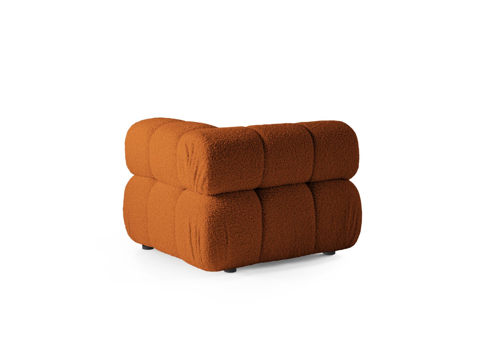 Elegantes 1-Sitzer Eckmodul Bellis in warmem Brick-Rolf, ideal für individuelle Sofa-Arrangements und modernes Wohndesign.