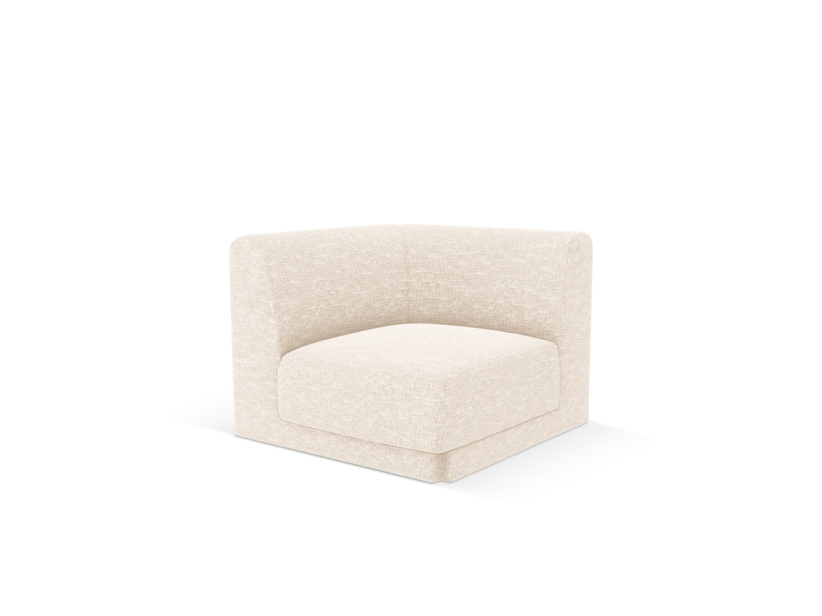Miley Corner Modul 1 Sitzer in elegantem Ivory-Eden, Teil des modularen Sofas von Micadoni, ideal für stilvolle Wohnräume.
