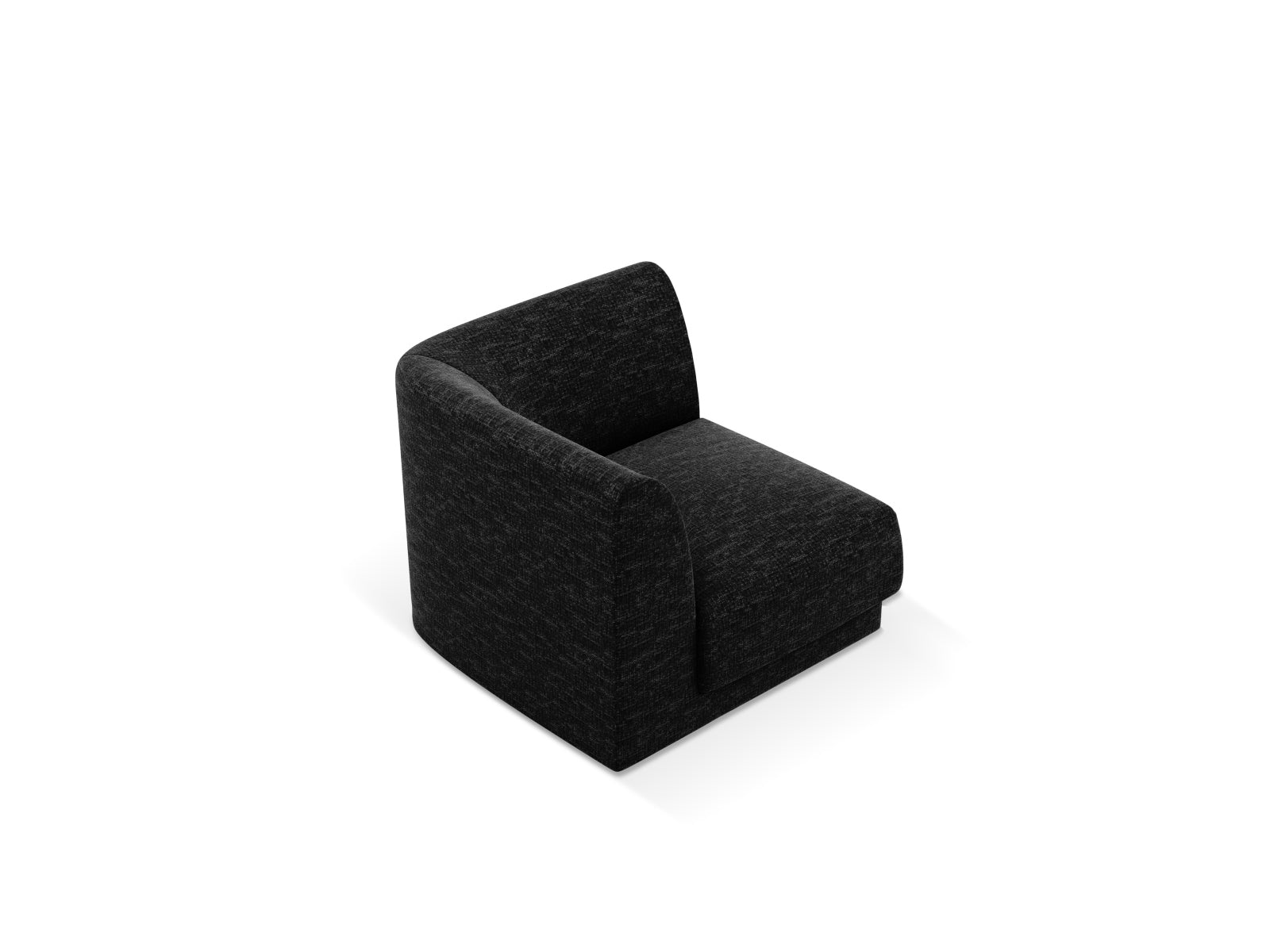 Eleganter Miley Corner Modul 1 Sitzer in dunklem Grau, perfekt für kreative Raumgestaltungen und komfortable Sitzmöglichkeiten.