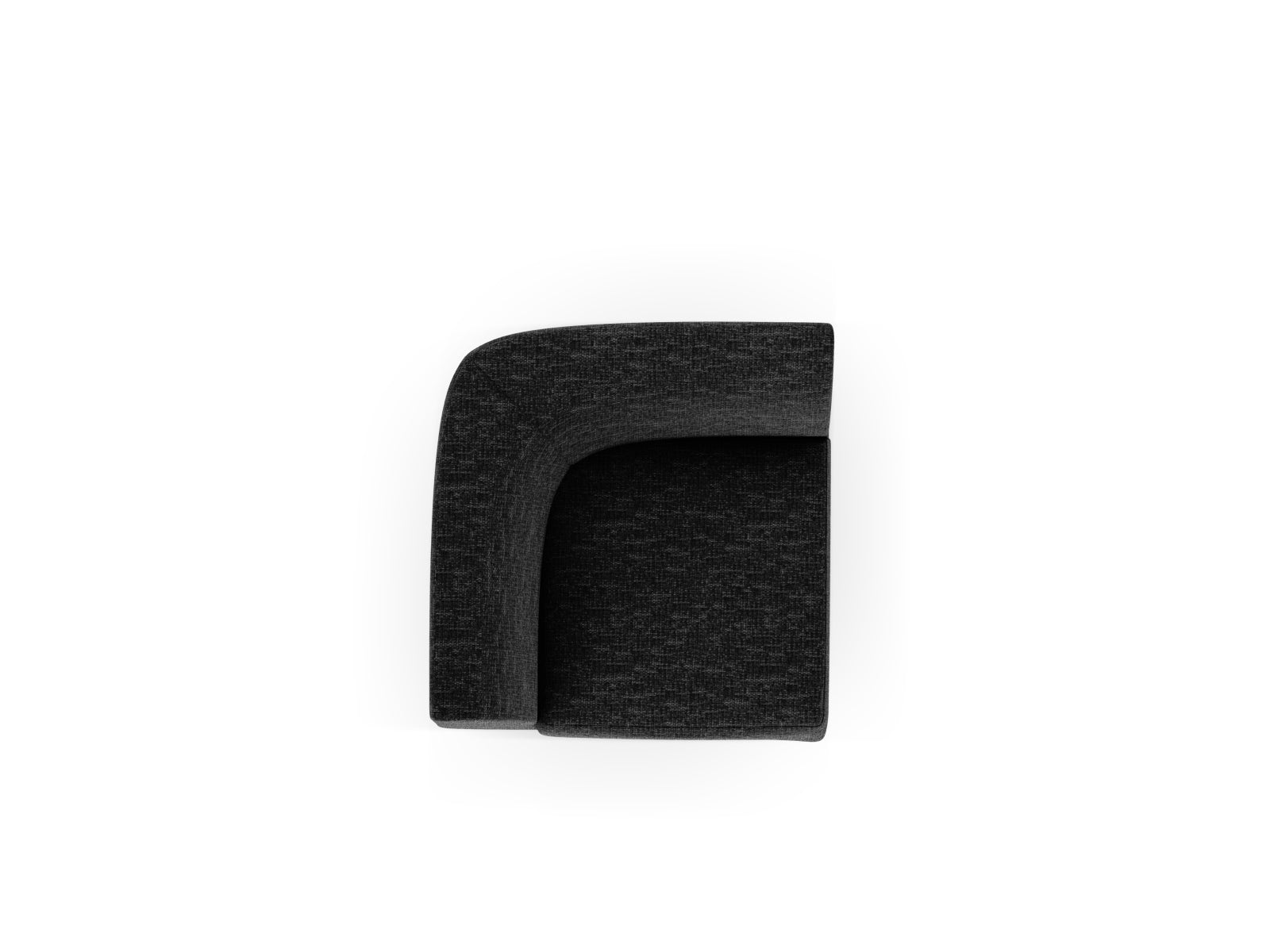 Stylischer Miley Corner Modul 1 Sitzer in tiefem Grau, ideal für moderne Wohnkonzepte und gemütliche Entspannungsecken.