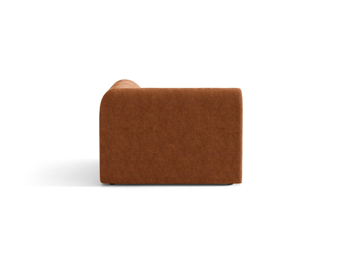 Miley Eckmodul von Micadoni in Dunkelbeige, modulares Sofa mit Stoffbezug Bluvel 30 und schwarzen Kunststoffbeinen aus Polypropylen