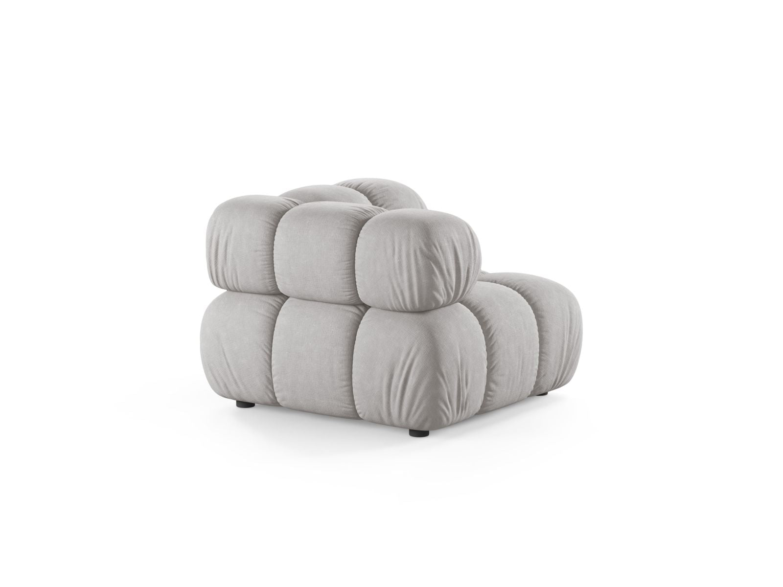 Elegantes 1-Sitzer Eckmodul Bellis in dezentem Grau, ideal für individuelle Sofa-Arrangements und zeitgemäße Einrichtung.