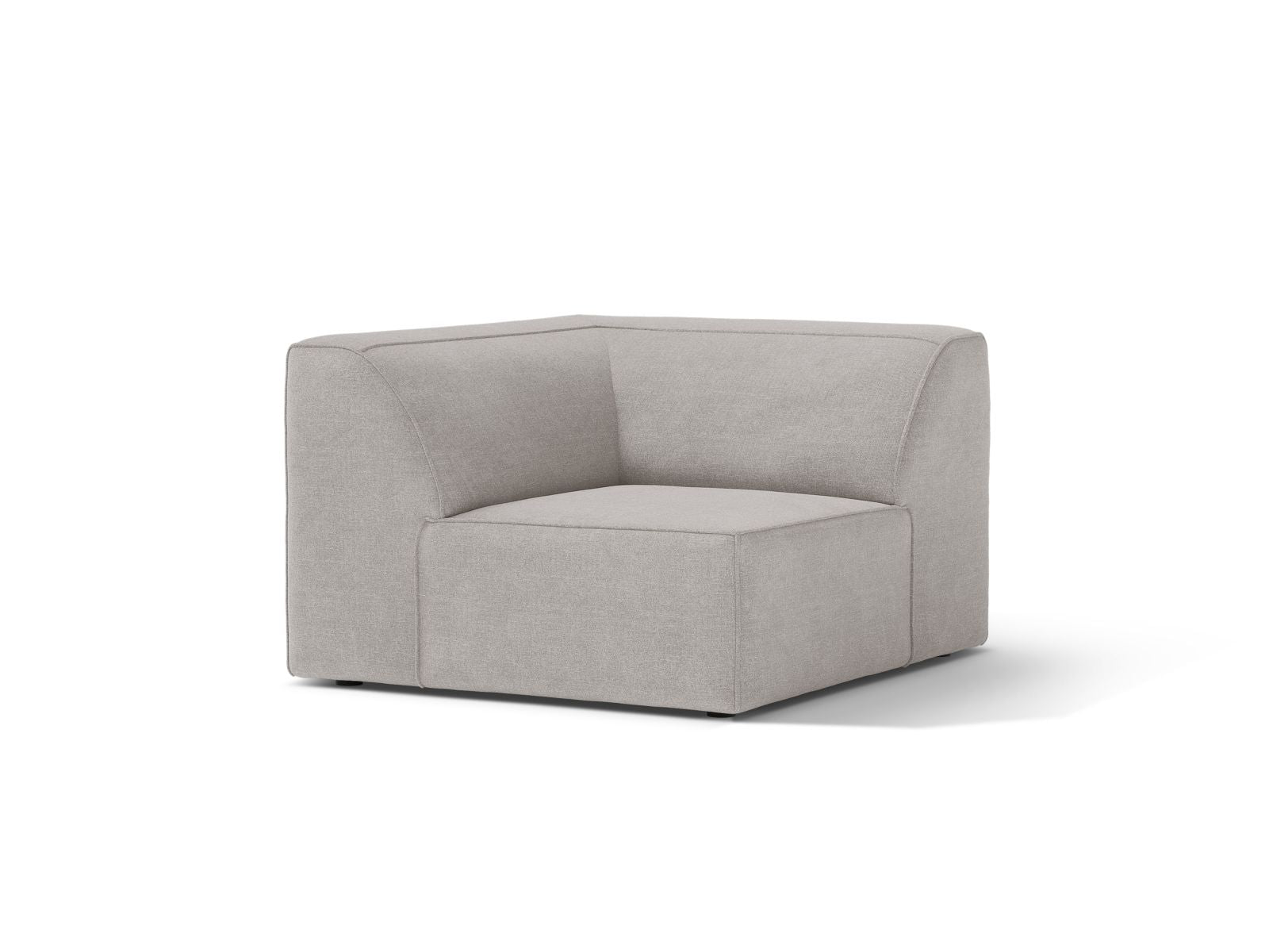Elegantes 1-Sitzer Eckmodul Jodie in hellem Grau, ideal für individuelle Sofa-Kombinationen, erhältlich bei KAQTU Design AG.