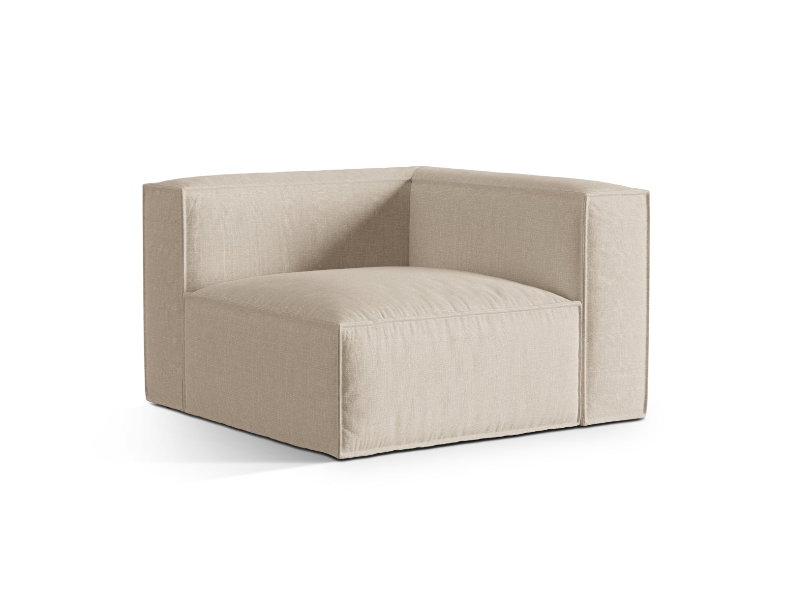 Beige 1-Sitzer Eckmodul Nuria von Micadoni, stilvolles und modernes Design für individuelle Sofa-Kombinationen im Wohnzimmer.