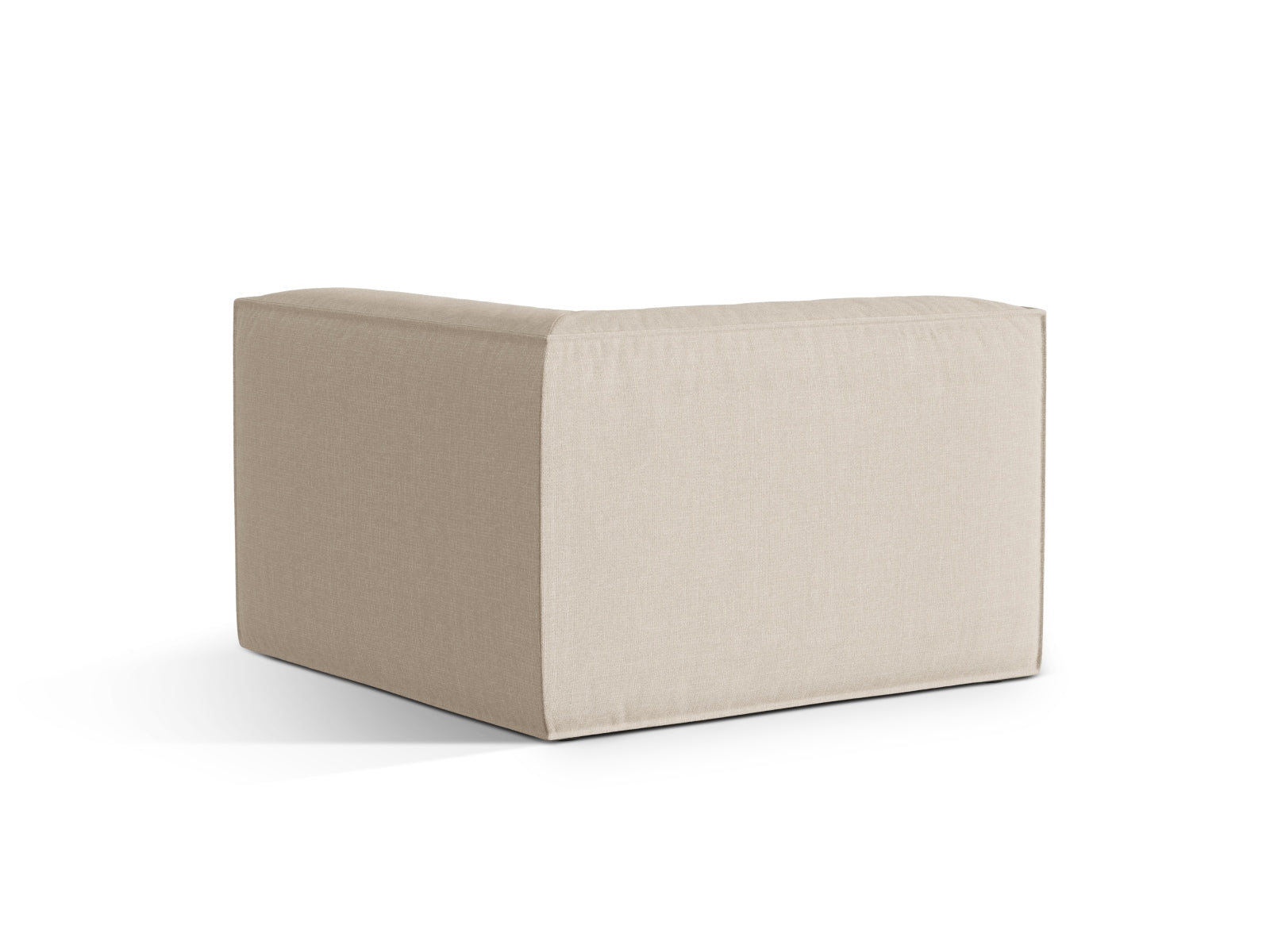 Beige 1-Sitzer Eckmodul Nuria von Micadoni, perfekt für stilvolle und flexible Wohnraumgestaltungen mit modernem Flair.