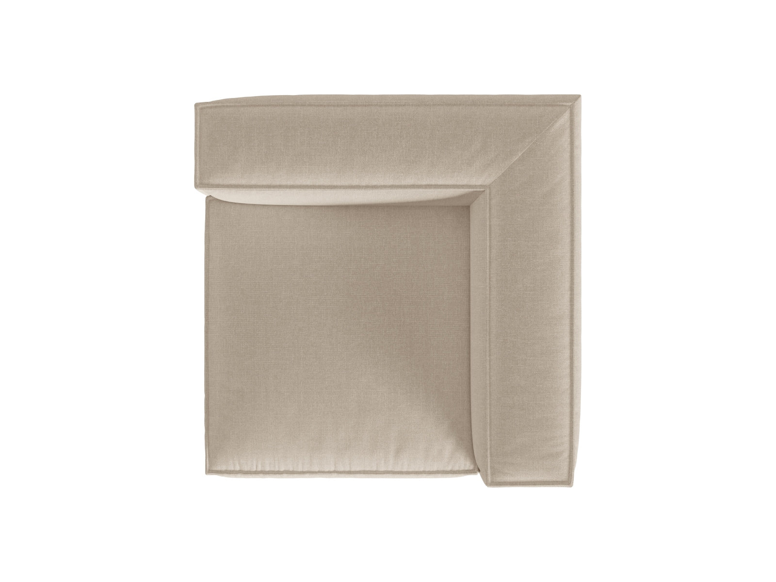Beige 1-Sitzer Eckmodul Nuria von Micadoni, ideal für kreative Raumkonzepte und gemütliche Sitzgelegenheiten in modernem Design.