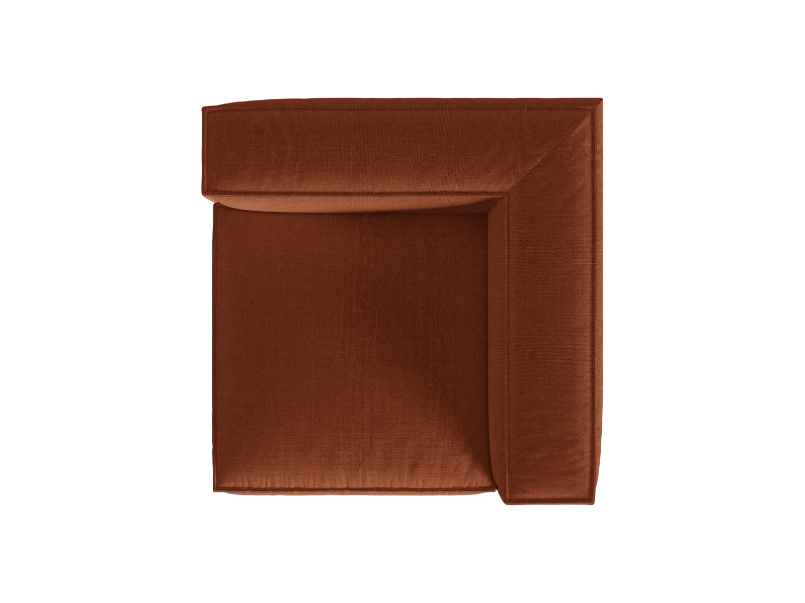 Stylisches 1-Sitzer Eckmodul Nuria in ansprechendem Ziegelrot, perfekt für kreative Sofa-Kombinationen und zeitgemäße Einrichtung.