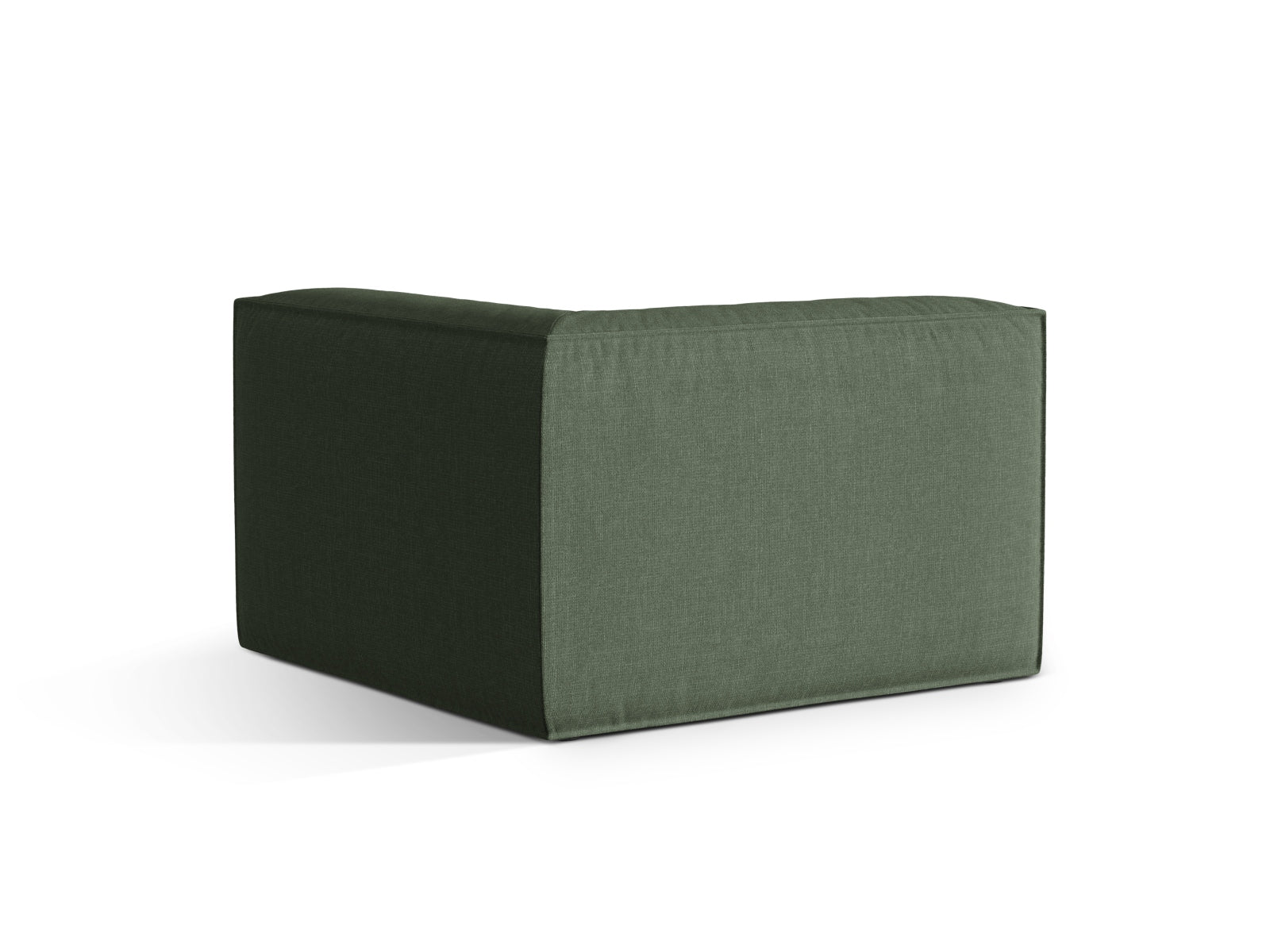Elegantes 1-Sitzer Eckmodul Nuria in Moss Green-Liberty, ideal für individuelle Sofa-Arrangements und zeitgemäße Einrichtung.