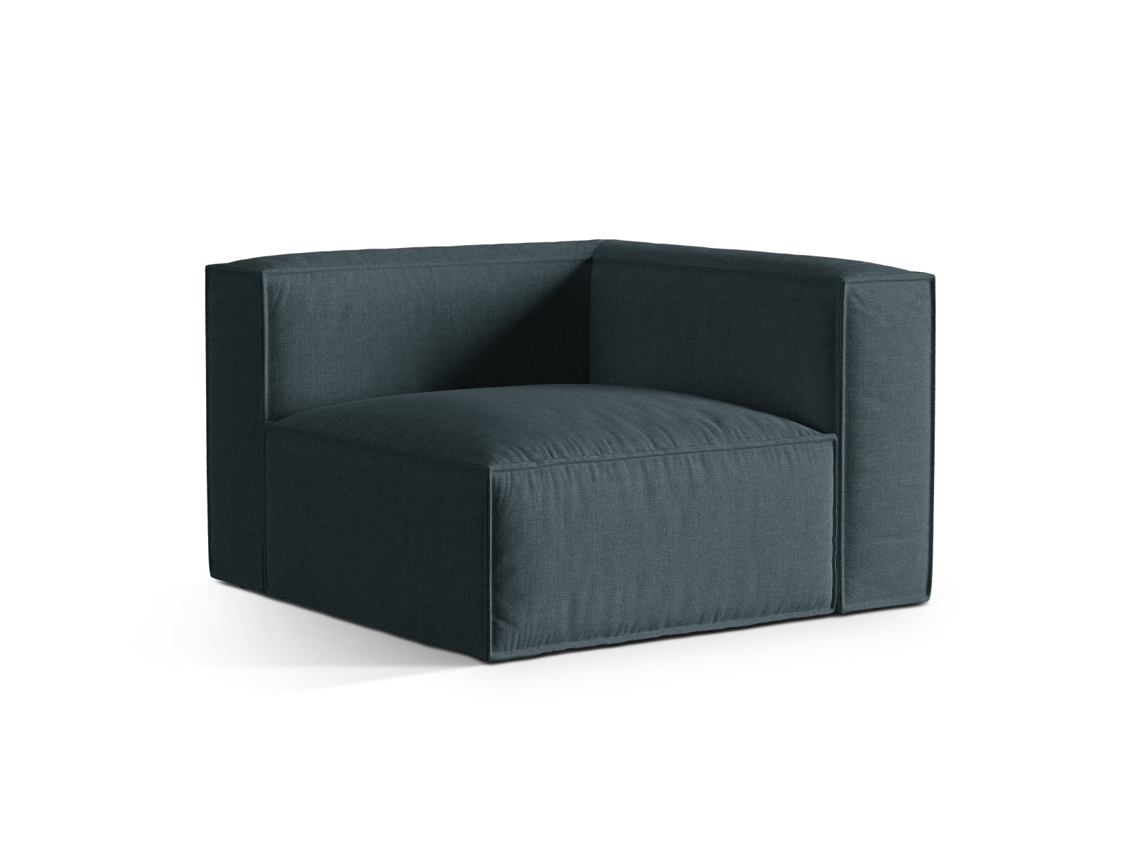 Elegantes 1-Sitzer Eckmodul Nuria in tiefem Petrol, ideal für individuelle Sofa-Gestaltung. Hochwertiges Design von Micadoni.