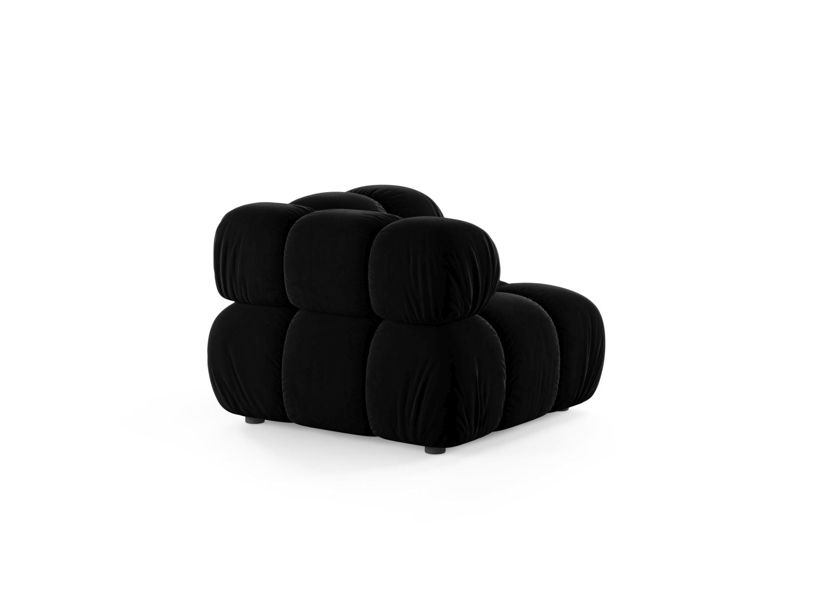 Elegantes 1-Sitzer Eckmodul Bellis in stilvollem Schwarz, ideal für individuelle und moderne Wohnkonzepte.