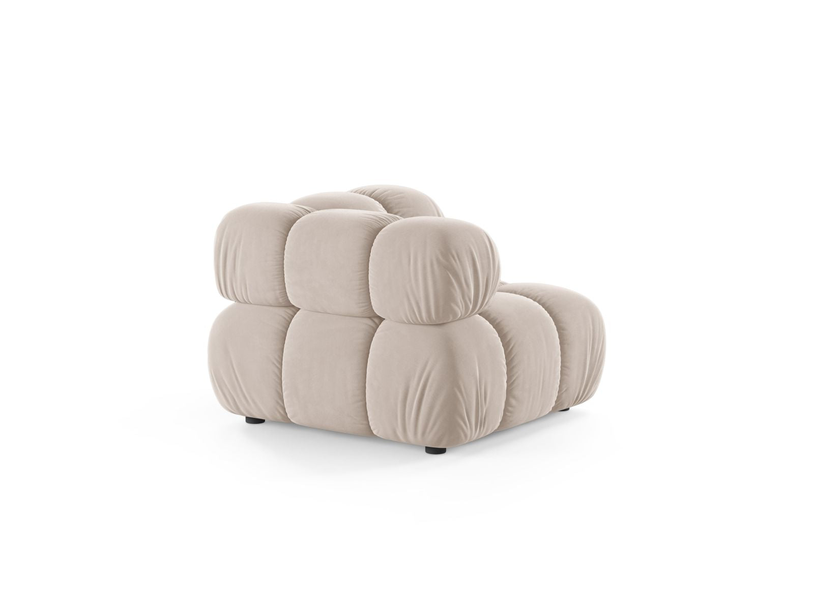Elegantes 1-Sitzer Eckmodul Bellis in sanftem Light Beige-Venus, ideal für individuelle Sofa-Arrangements in modernen Wohnräumen.