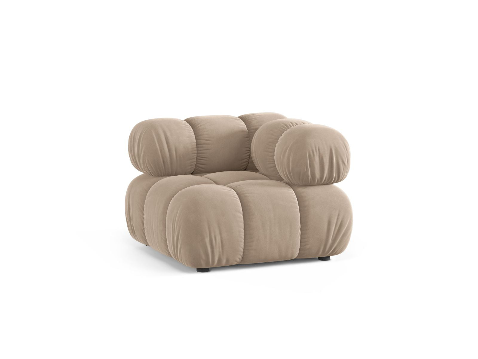 Beige 1-Sitzer Eckmodul Bellis von Micadoni, stilvolles und modernes Design für individuelle Sofa-Kombinationen im Wohnzimmer.