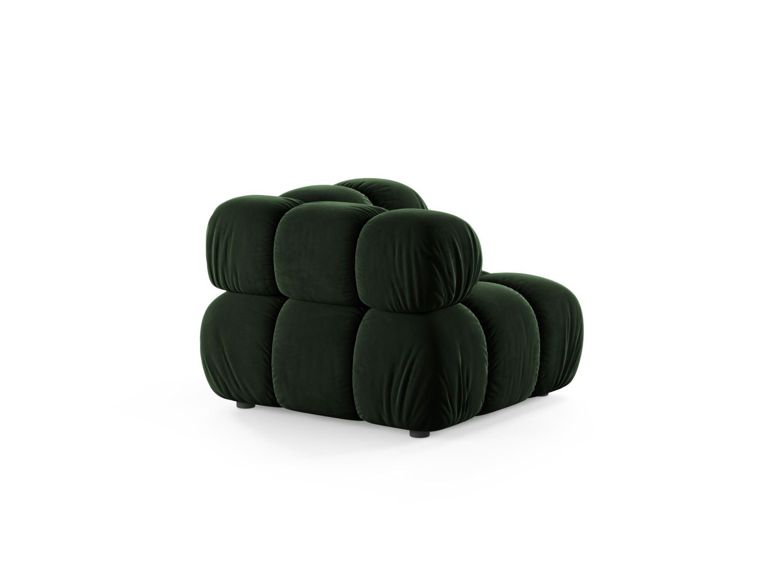 Elegantes 1-Sitzer Eckmodul Bellis in edlem Flaschengrün, ideal für individuelle und moderne Sofakombinationen.