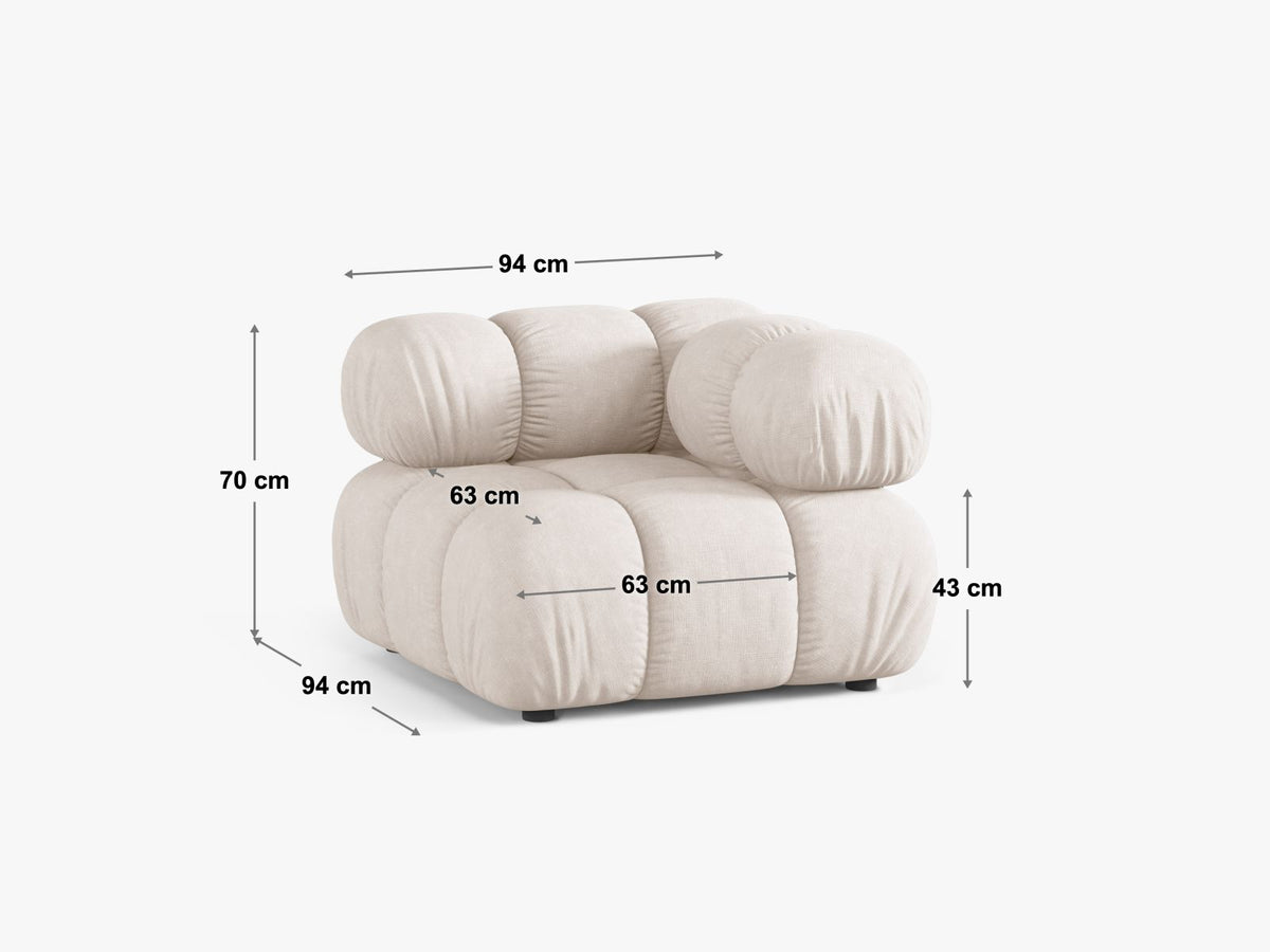 1-Sitzer Eckmodul Bellis in Light Grey-Venus präsentiert im Onlineshop von KAQTU Design AG. Modulares Sofa ist von Micadoni