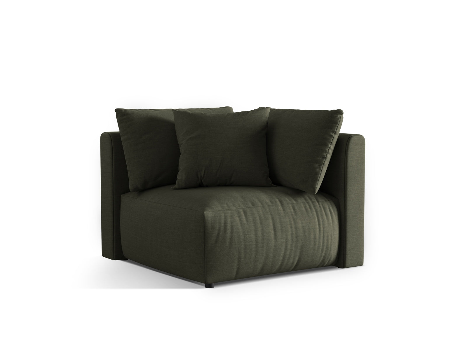 Chris Modul Corner 1 Sitzer in sanftem Blau, Teil des modularen Sofas von Micadoni, stilvoll und modern für jedes Wohnzimmer.