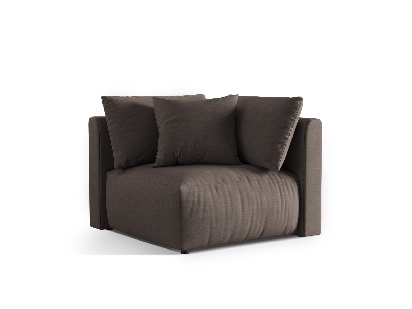 Chris Modul Corner 1 Sitzer in warmem Grau, stilvolles modulares Sofa von Micadoni, ideal für moderne Wohnräume.