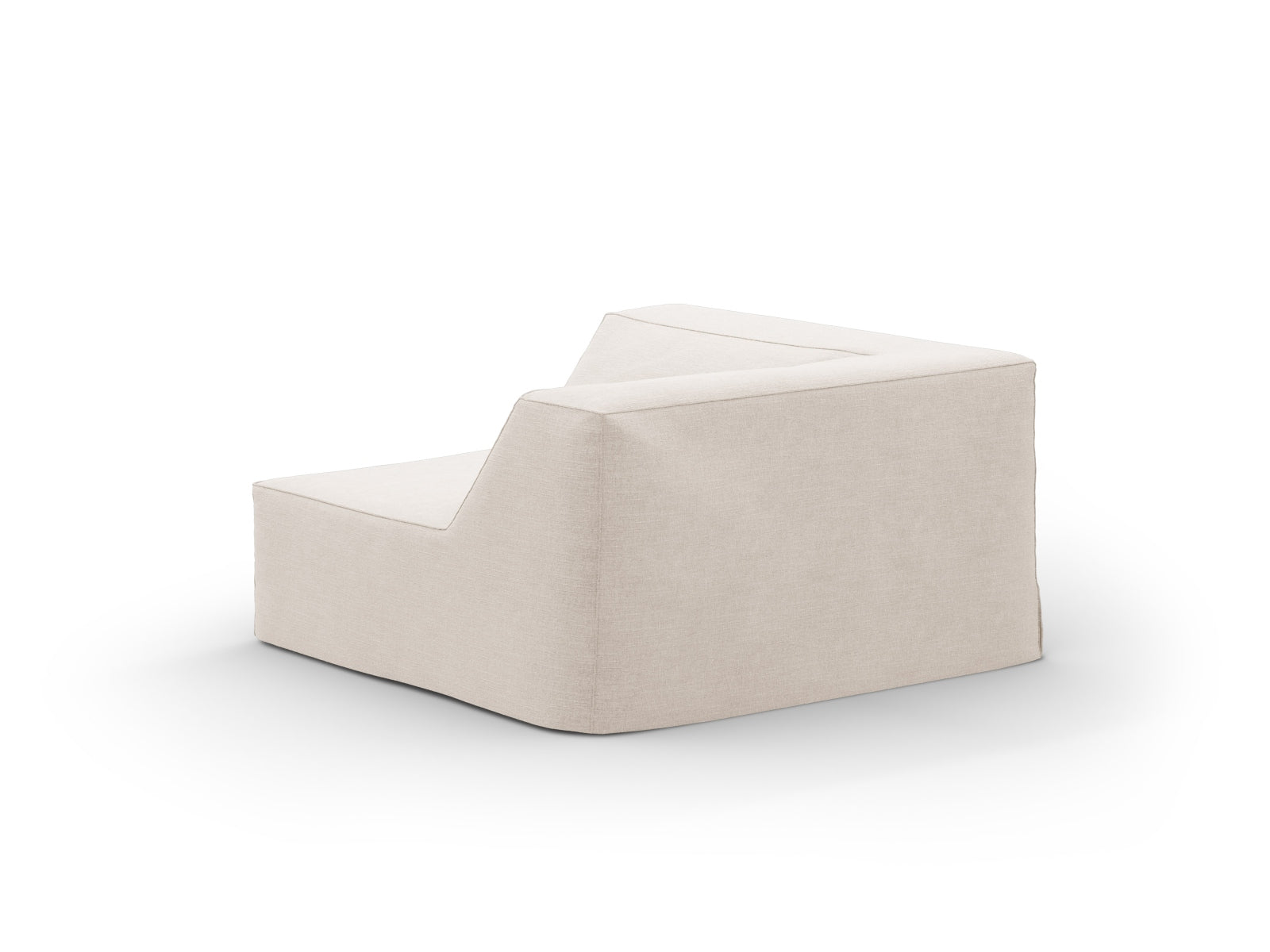 Beige Jodie Corner Modul 1 Sitzer von Micadoni, stilvolles Sofa-Element für kreative Raumkonzepte und zeitgemäßes Design.