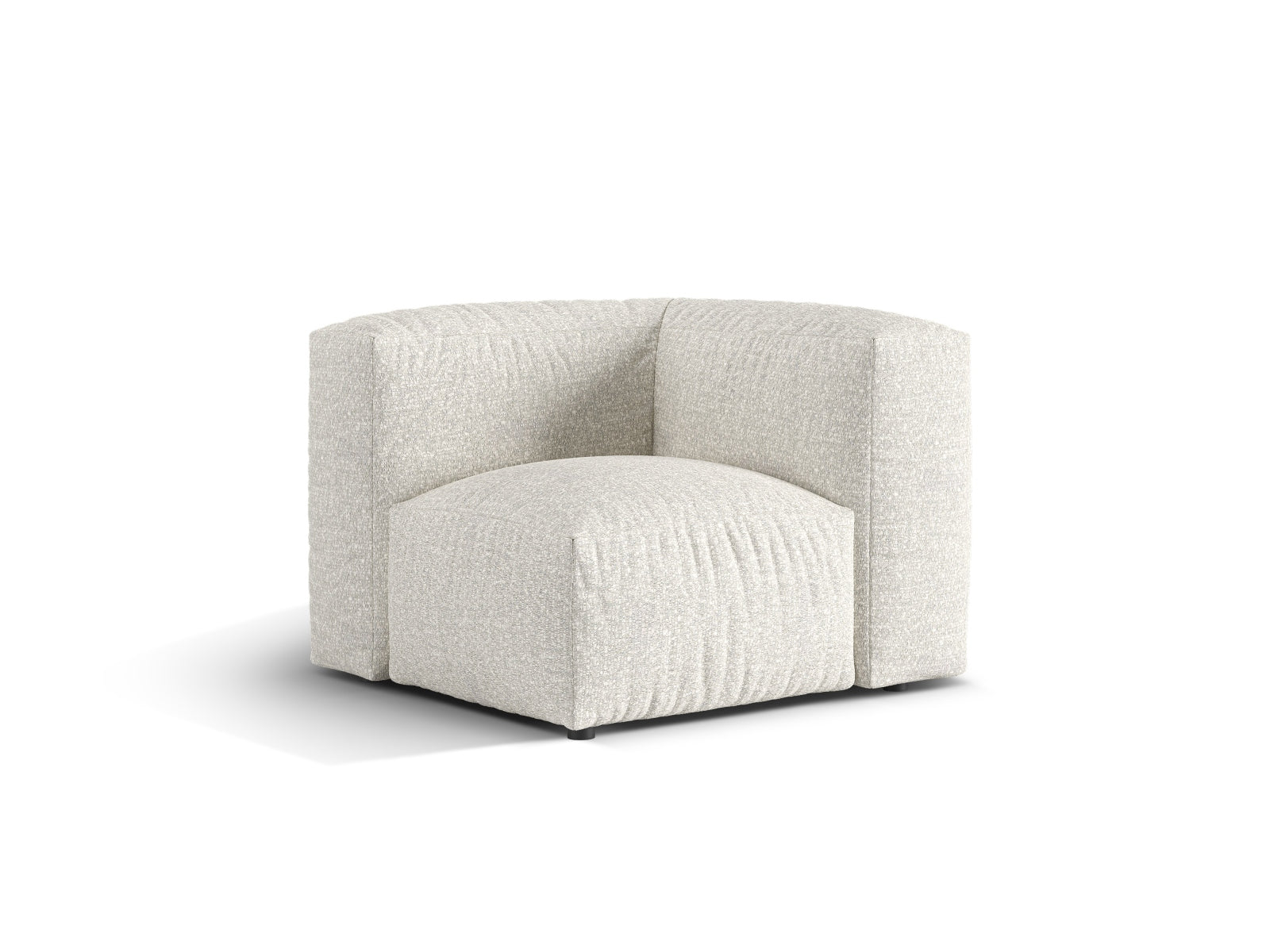 Elegantes 1-Sitzer Eckmodul Martina in stilvollem Grey Beige Melange, ideal für individuelle Sofa-Gestaltung im modernen Wohnraum.