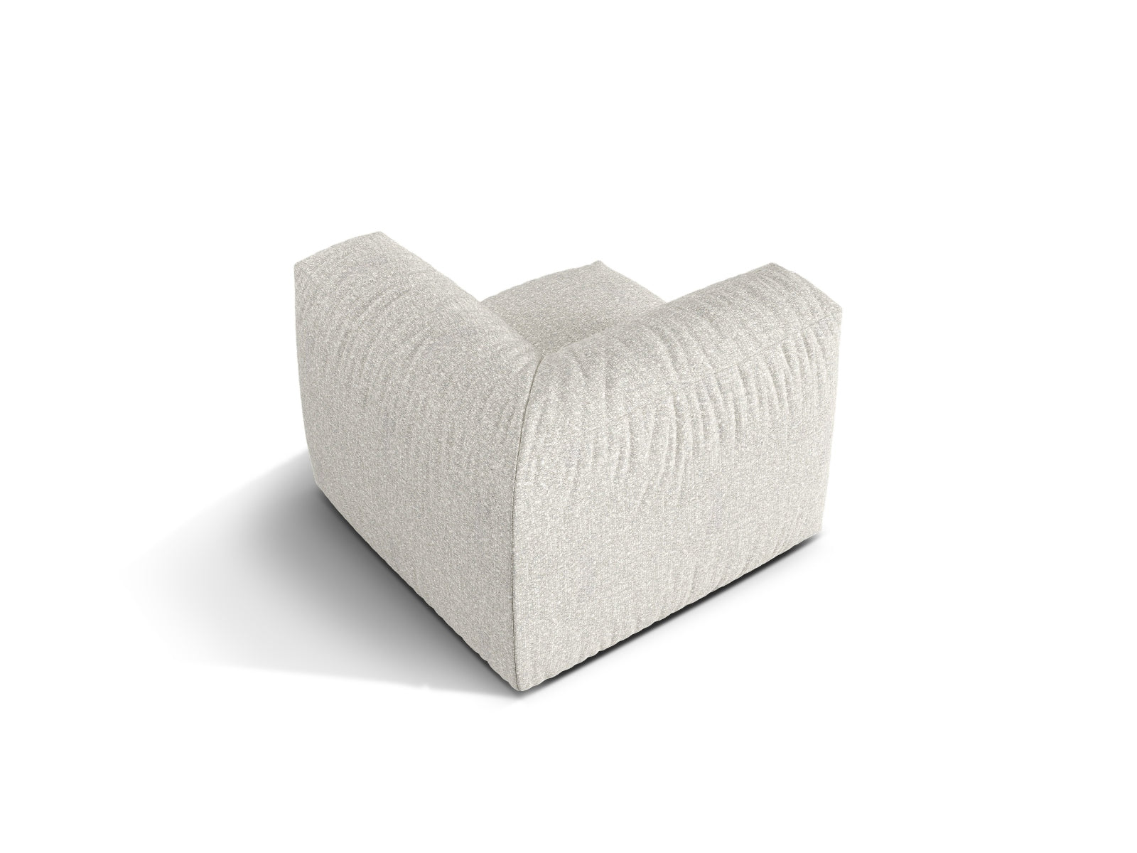Elegantes 1-Sitzer Eckmodul Martina in modernem Grey Beige Melange, ideal für individuelle Sofa-Arrangements in stilvollen Wohnräumen.