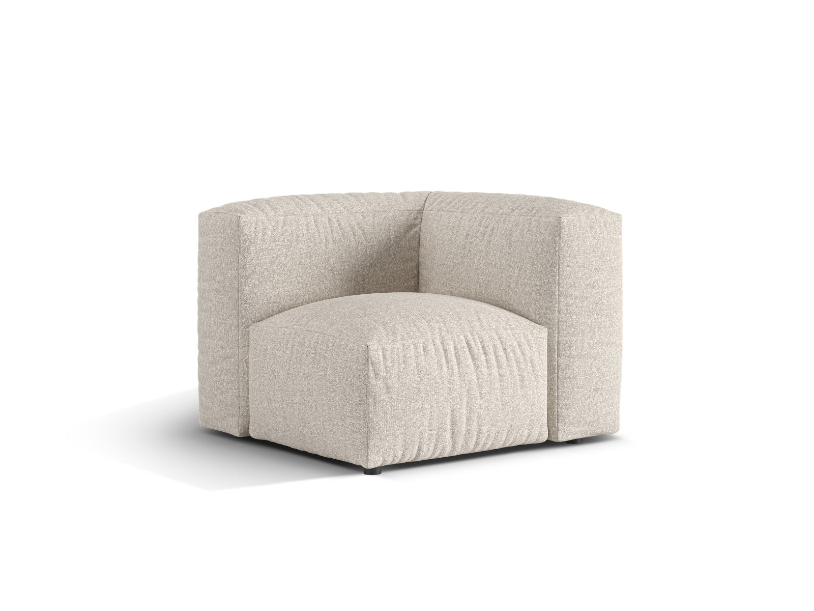 Beige 1-Sitzer Eckmodul Martina von Micadoni, stilvolles und modernes Design für individuelle Wohnräume, erhältlich bei KAQTU Design AG.