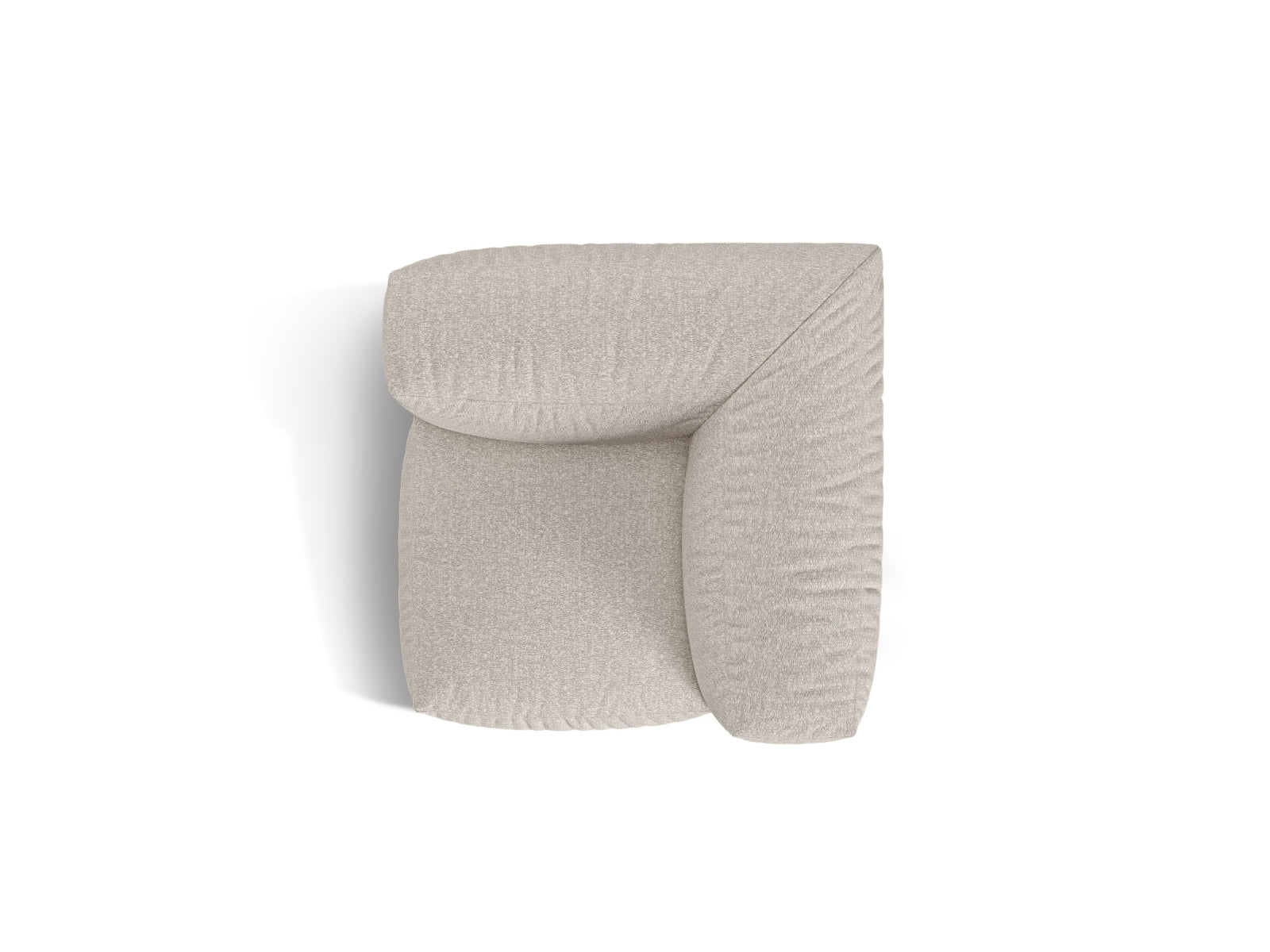 Beige 1-Sitzer Eckmodul Martina von Micadoni, ideal für kreative Raumgestaltungen, vereint elegantes Design mit hohem Sitzkomfort.