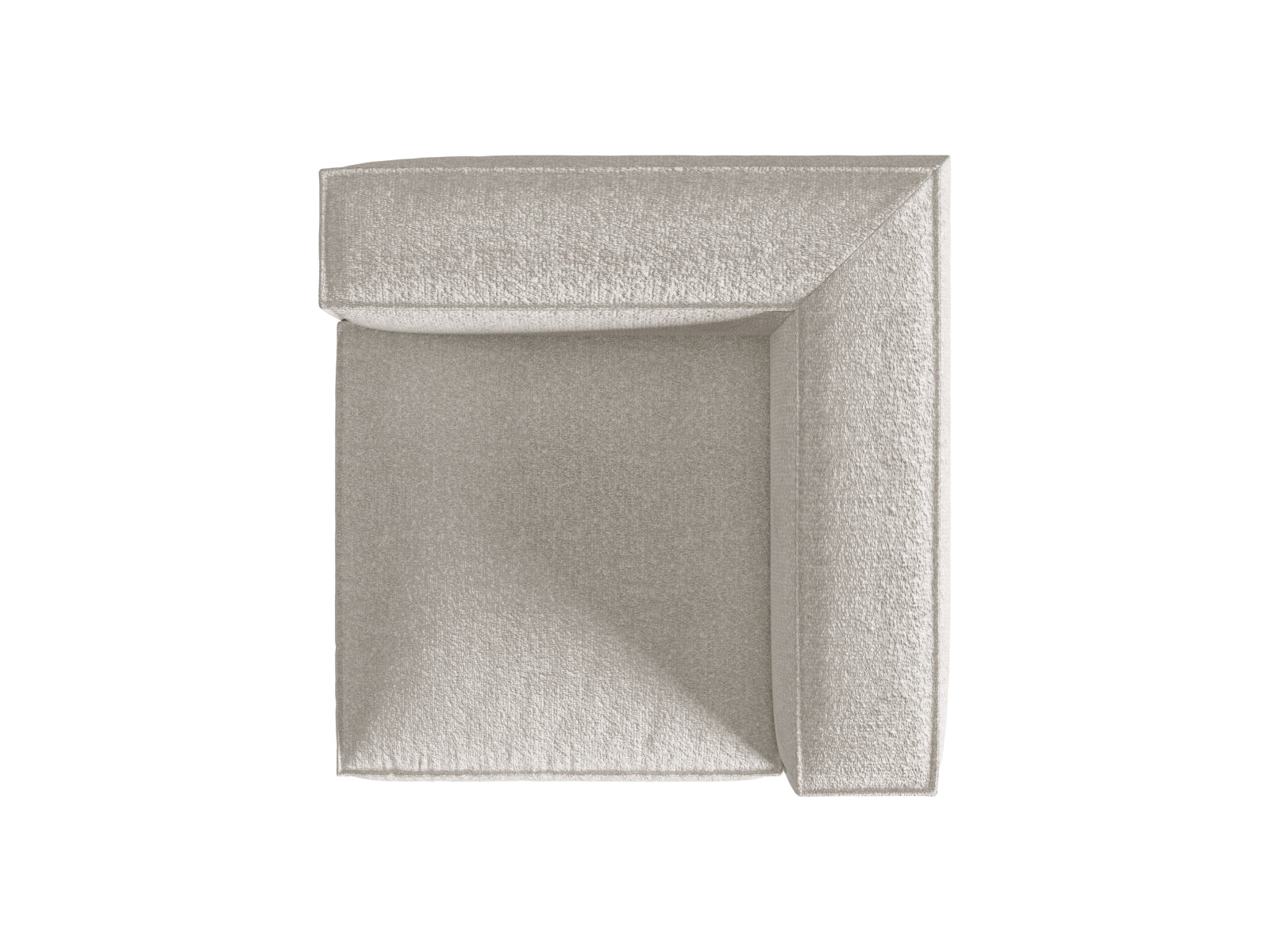 Elegantes Nuria Corner Modul 1 Sitzer in neutralen Grau-Beige-Tönen, ideal für kreative und flexible Wohnraumlösungen.