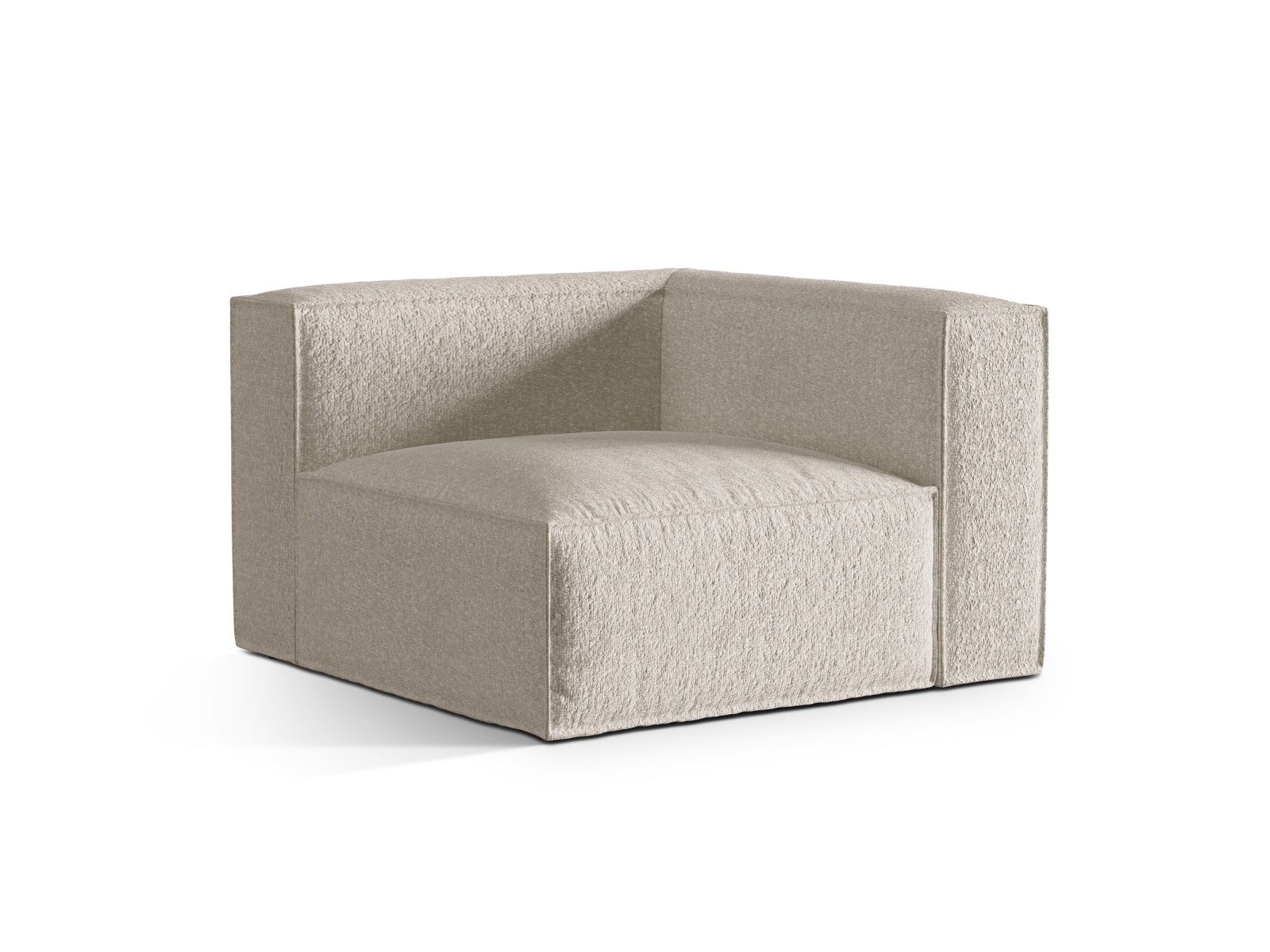 Beige Nuria Corner Modul 1 Sitzer von Micadoni, stilvolles und flexibles Sofa-Element für individuelle Wohnraumgestaltung.