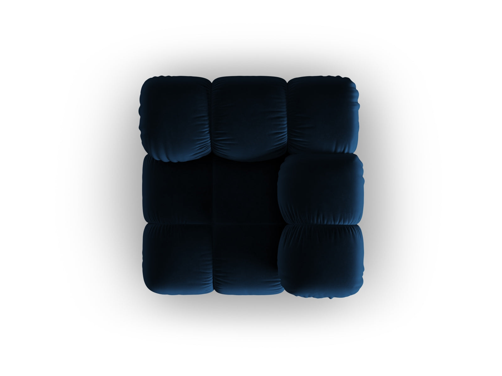 Stylischer Bellis Velour Modul Corner 1 Sitzer in Royal Blue-Riviera, perfekt für moderne Wohnkonzepte und gemütliche Ecken.