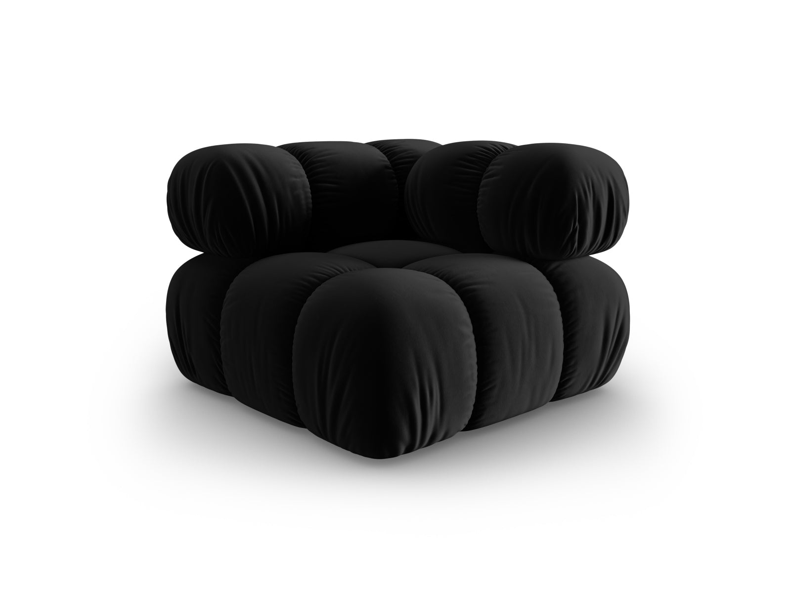 Bellis Velour Modul Corner 1 Sitzer in Black-Riviera präsentiert im Onlineshop von KAQTU Design AG. Modulares Sofa ist von Micadoni
