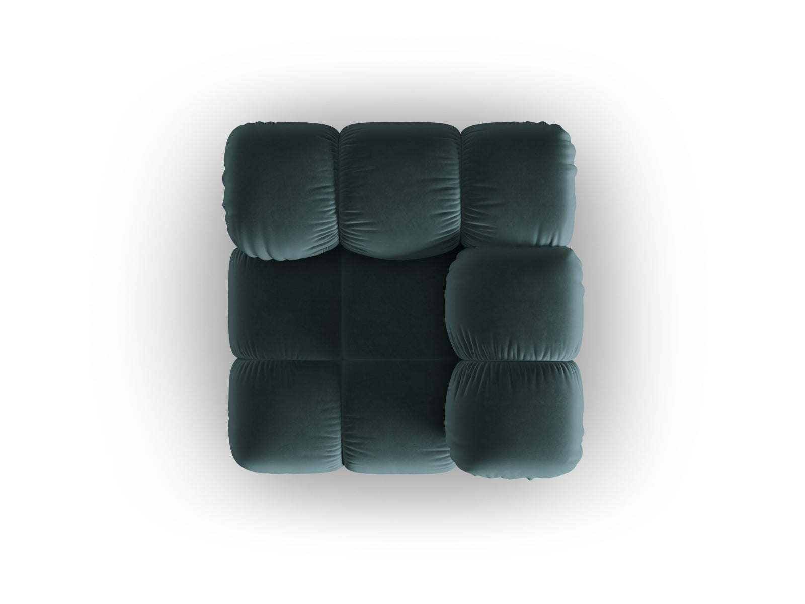 Stylischer Bellis Velour Modul Corner 1 Sitzer in Petrol-Riviera, perfekt für moderne Wohnkonzepte. Hochwertige Verarbeitung von Micadoni.