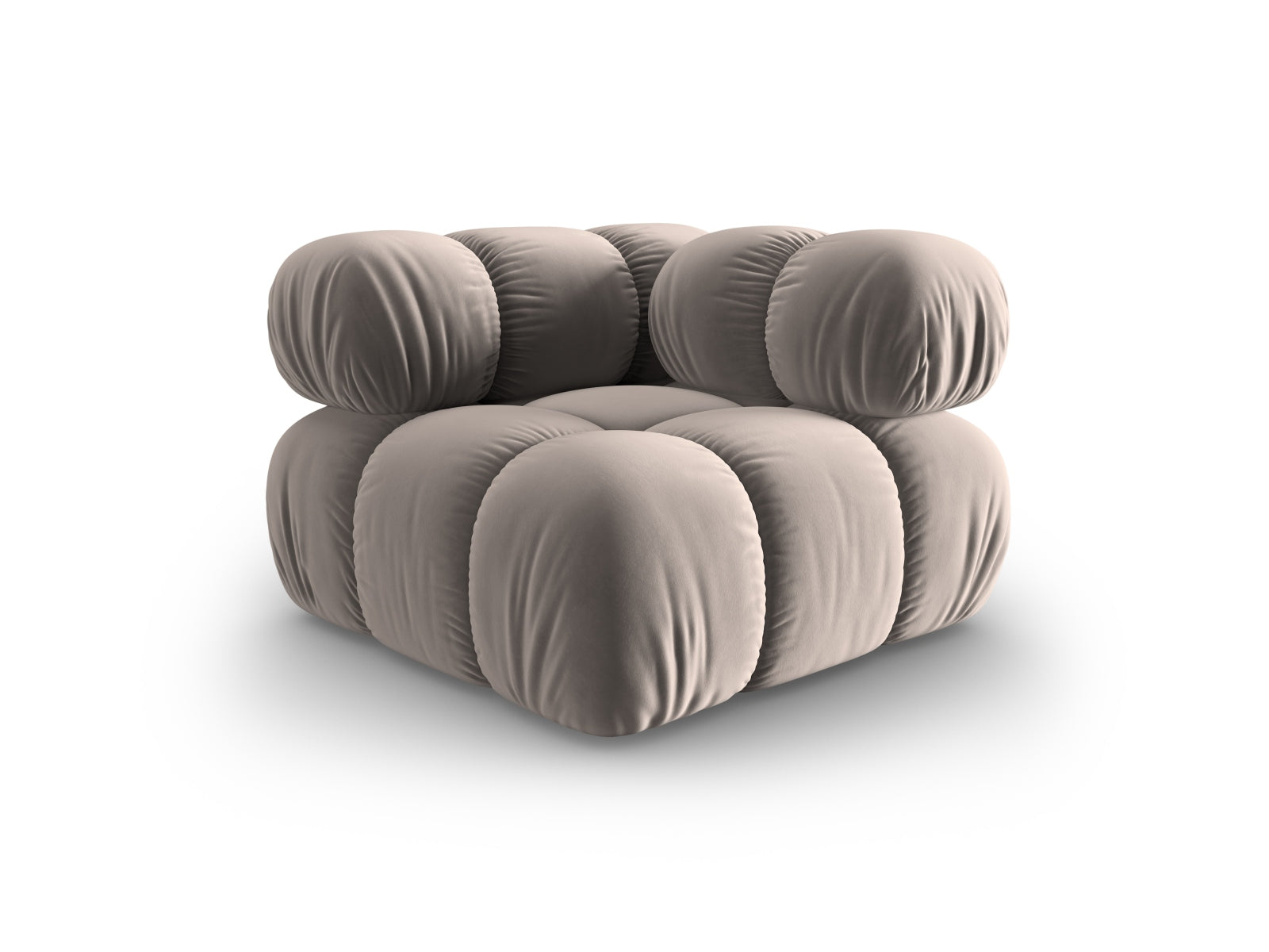 Stylischer Bellis Velour Modul-Ecksofa 1-Sitzer in leuchtendem Gelb, perfekt für moderne und anpassbare Wohnkonzepte.