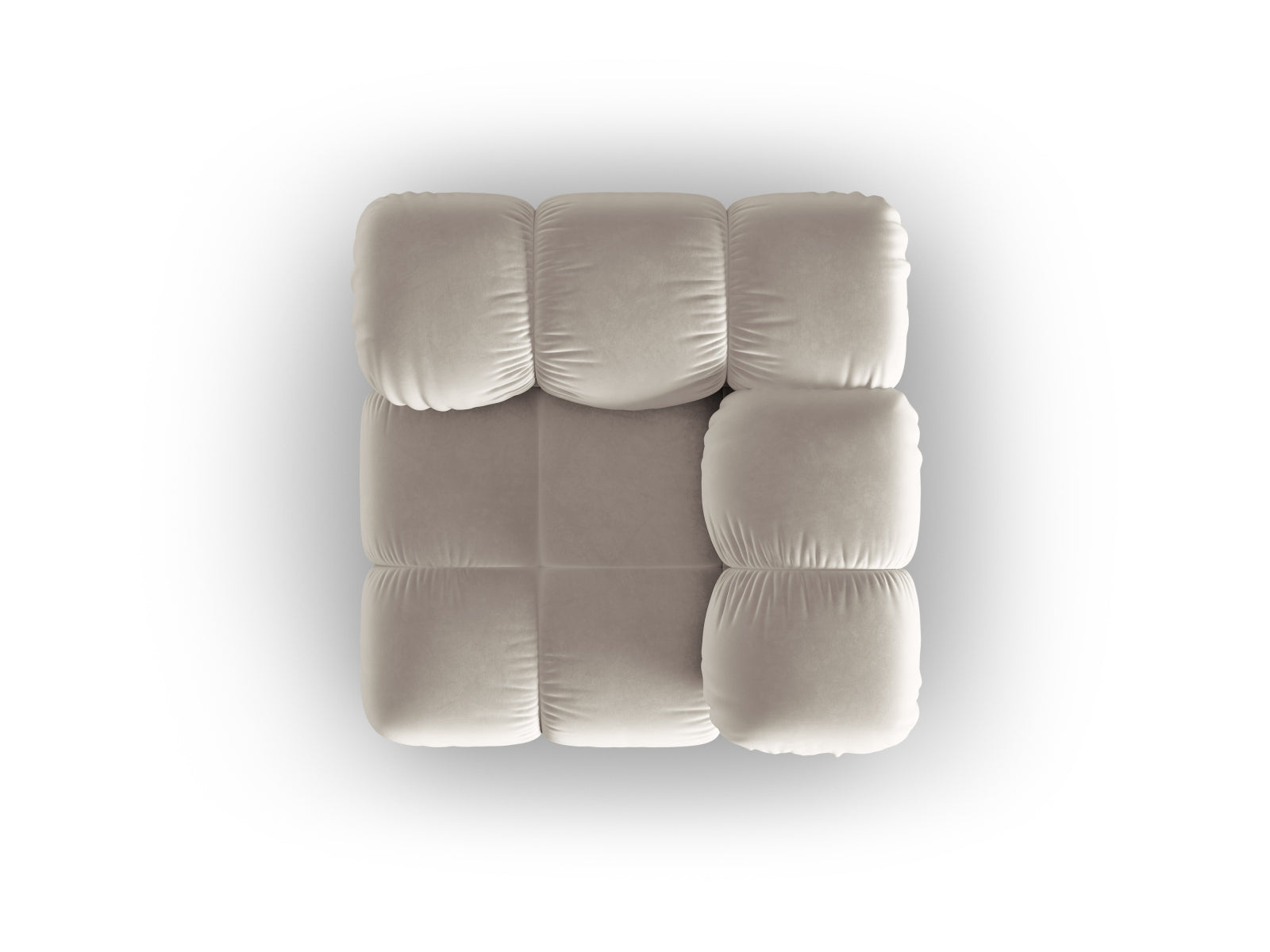 Bellis Velour Modul Corner 1 Sitzer in Light Beige präsentiert im Onlineshop von KAQTU Design AG. Modulares Sofa ist von Micadoni