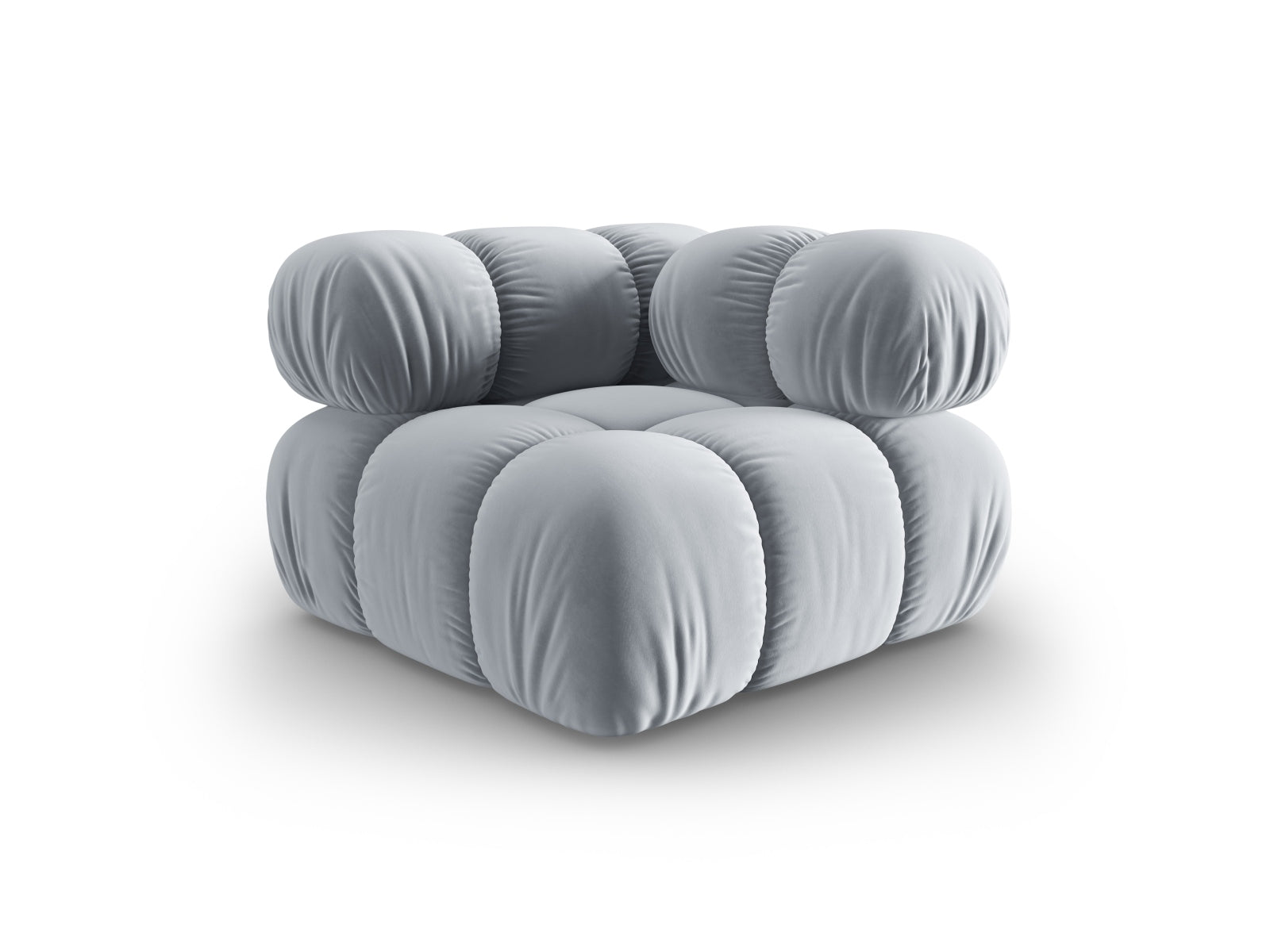 Eleganter Bellis Velour Modul-Ecksofa 1-Sitzer in strahlendem Gelb, ideal für stilvolle Wohnräume und gemütliche Entspannungsecken.