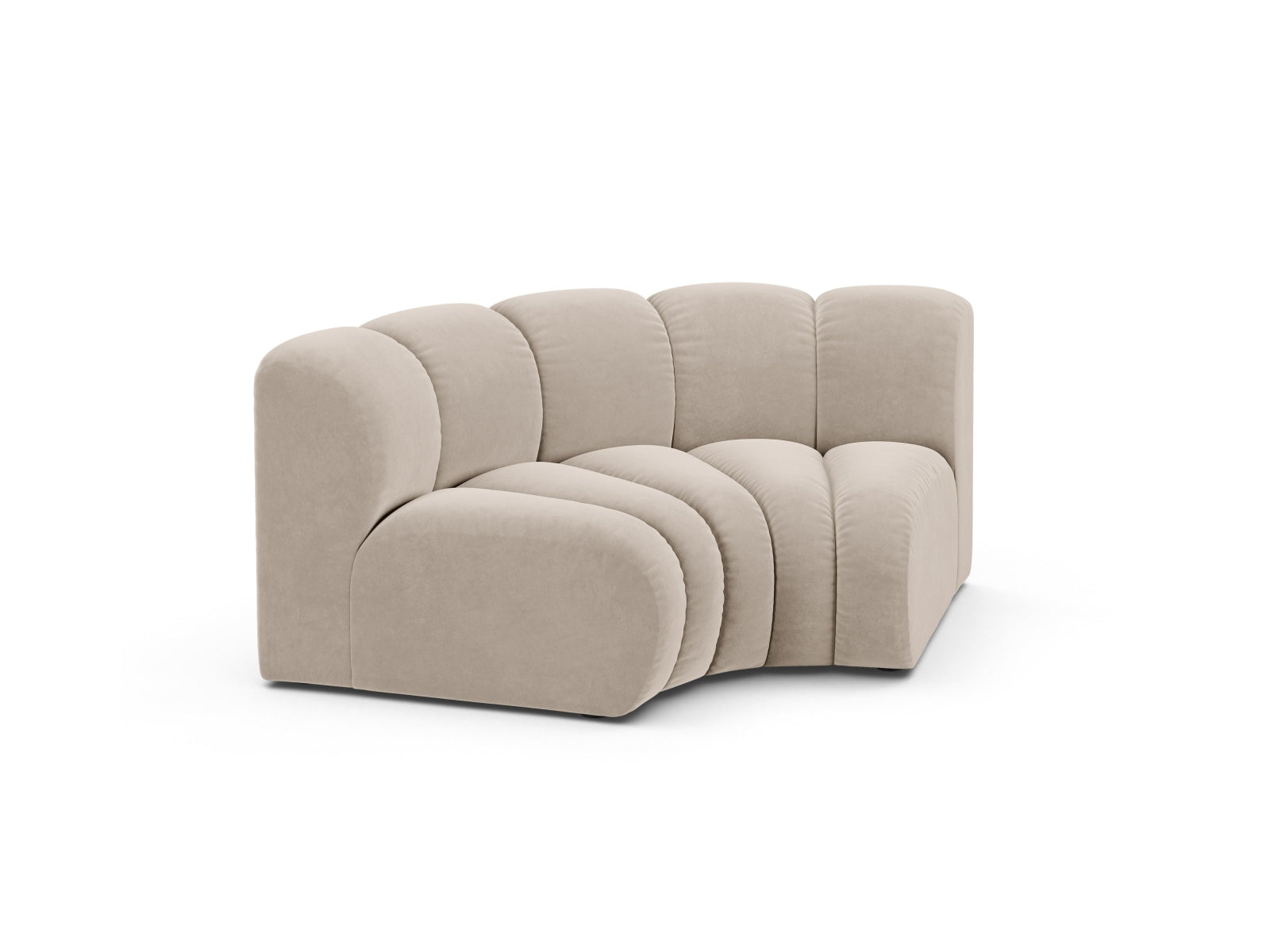Lupine Velour Modul Corner 1 Sitzer in Beige-Salvador präsentiert im Onlineshop von KAQTU Design AG. Modulares Sofa ist von Micadoni