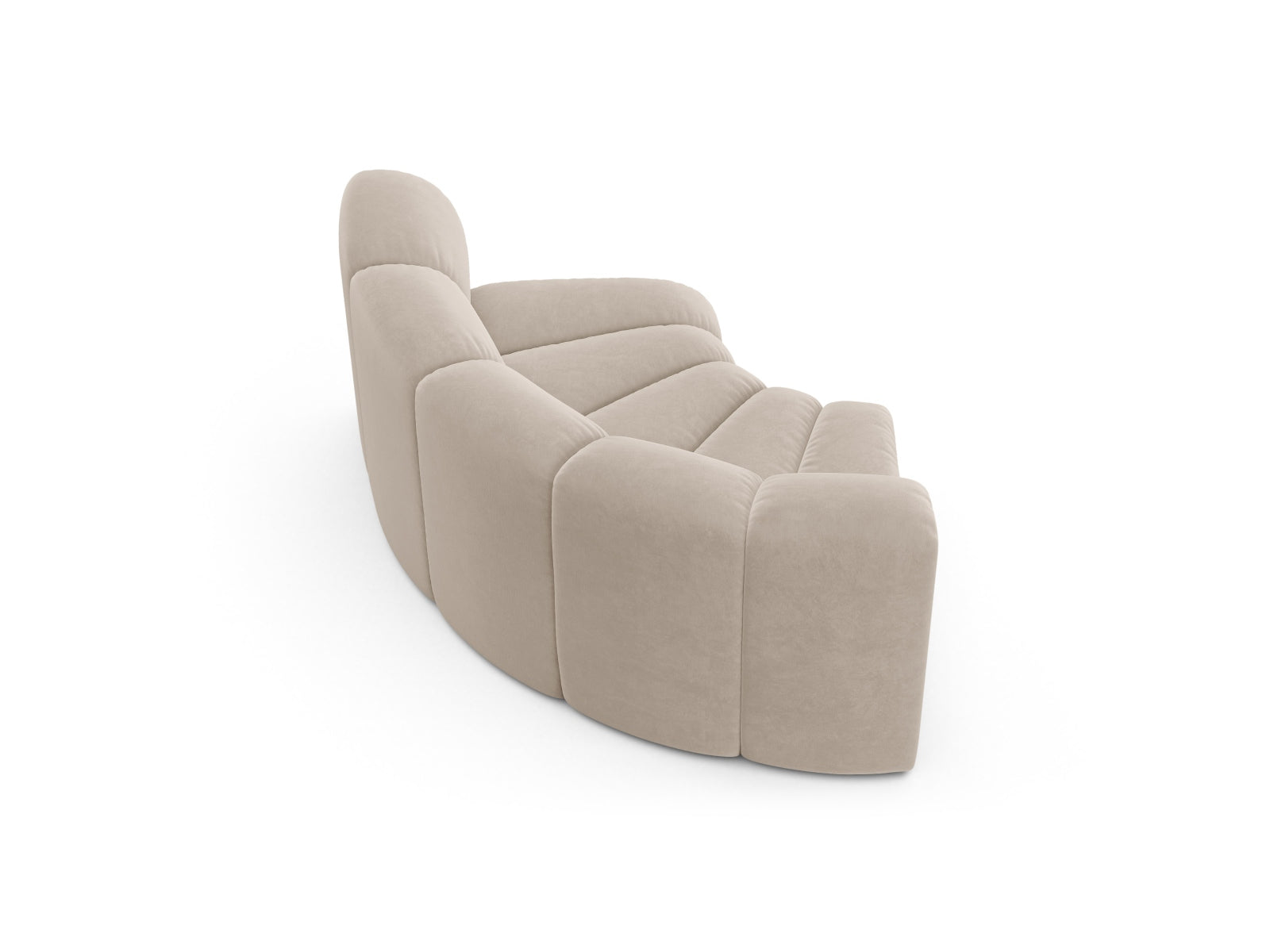 Eleganter Velours-Eckmodul-Sessel in Beige von Micadoni, perfekt für kreative Wohnraumlösungen und stilvolle Akzente.