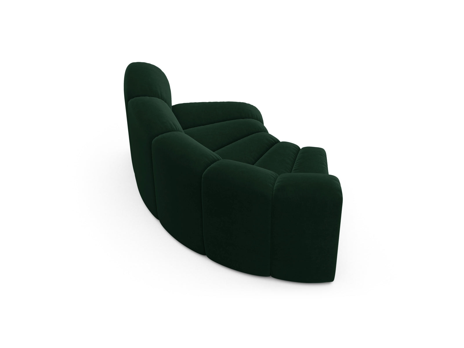 Modulares Sofa Lupine Velour Modul Corner 1 Sitzer in edlem Flaschengrün, perfekt für kreative Raumgestaltungen und gemütliche Sitzgelegenheiten.