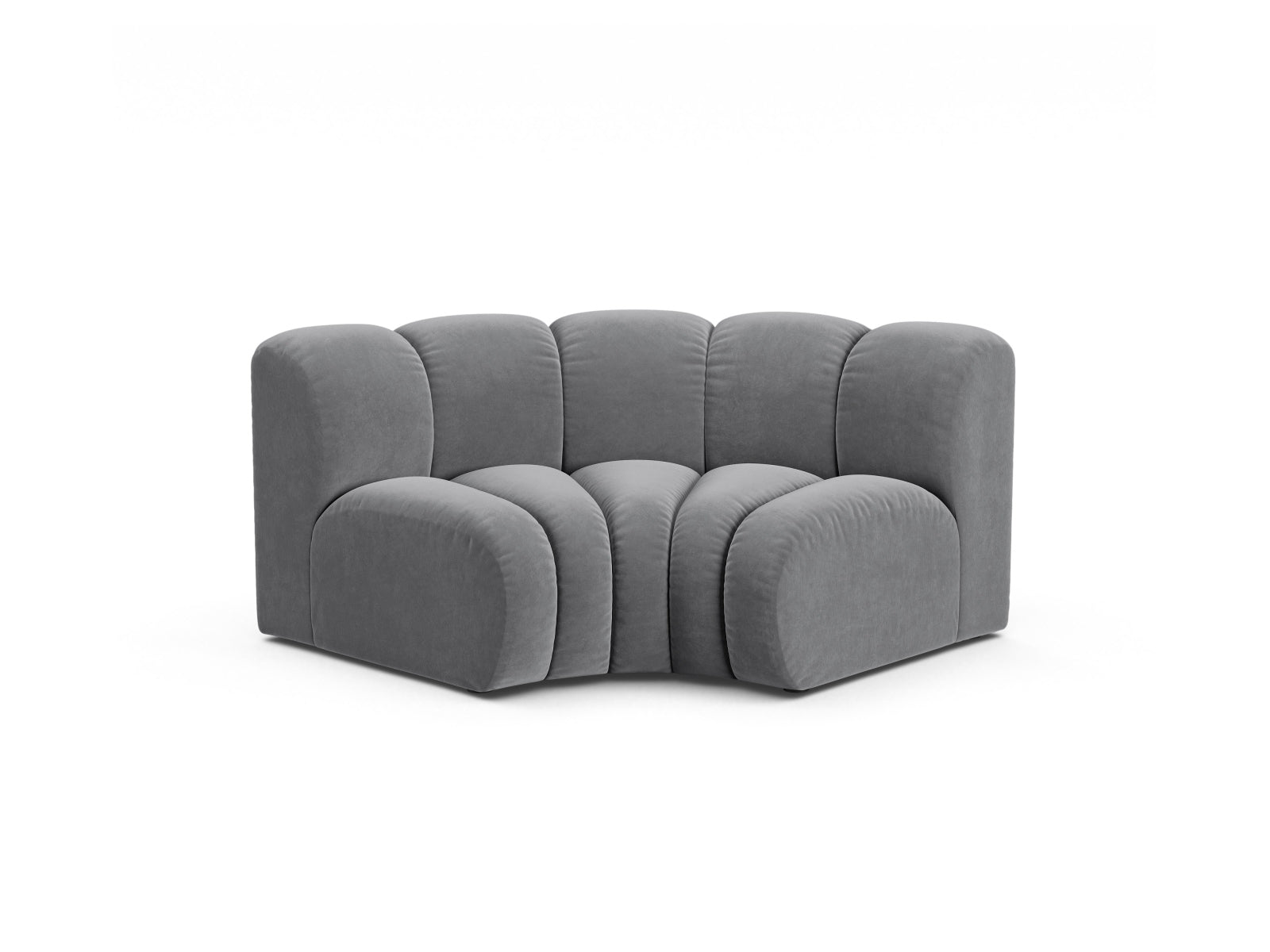Lupine Velour Modul Corner 1 Sitzer in Grey präsentiert im Onlineshop von KAQTU Design AG. Modulares Sofa ist von Micadoni