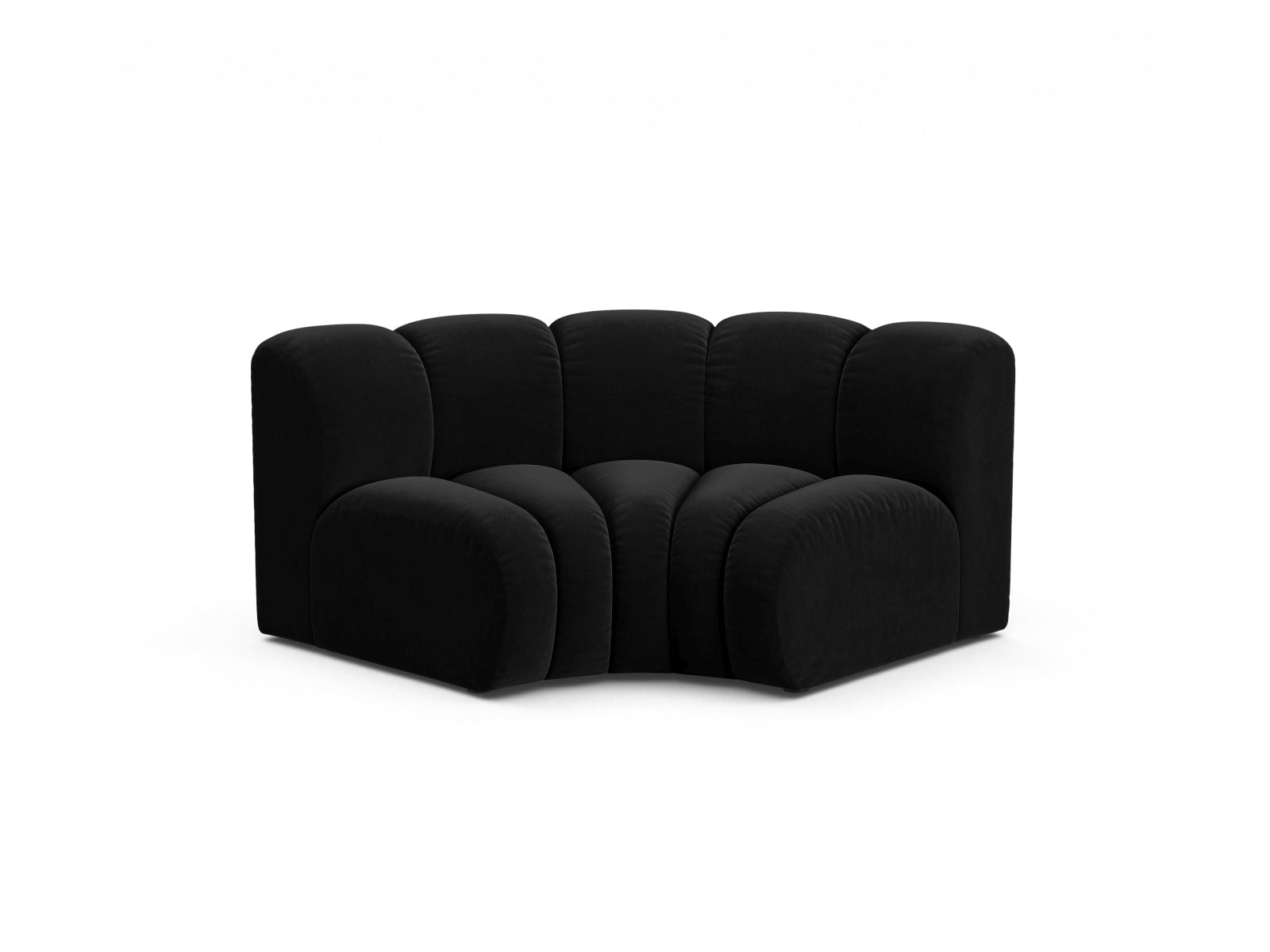 Lupine Velour Modul Corner 1 Sitzer in Black präsentiert im Onlineshop von KAQTU Design AG. Modulares Sofa ist von Micadoni