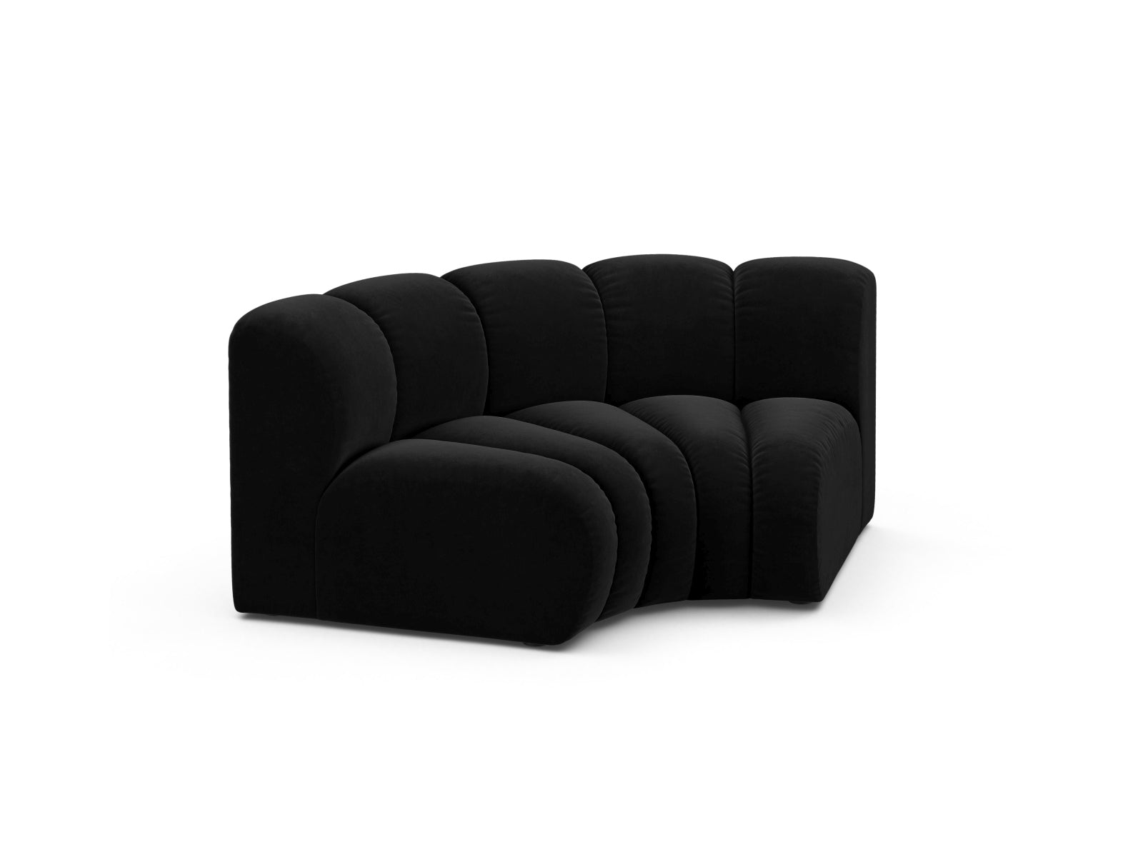 Lupine Velour Modul Corner 1 Sitzer in Black-Salvador präsentiert im Onlineshop von KAQTU Design AG. Modulares Sofa ist von Micadoni