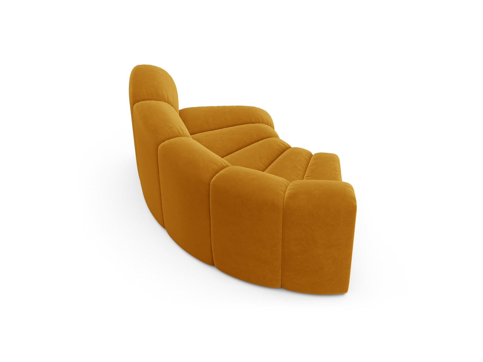 Stylischer gelber Lupine Velour Modul Corner 1 Sitzer von Micadoni, perfekt für kreative Raumgestaltungen und gemütliche Ecken.