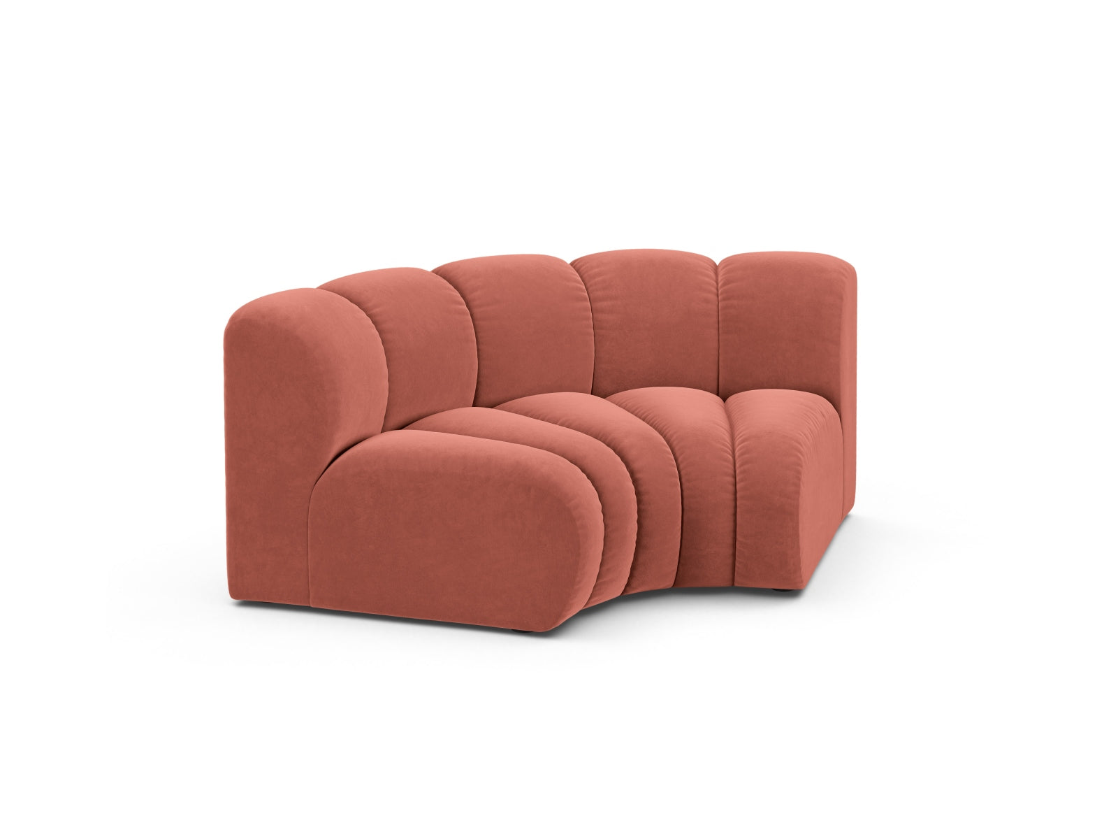 Lupine Velour Modul Corner 1 Sitzer in Coral-Salvador präsentiert im Onlineshop von KAQTU Design AG. Modulares Sofa ist von Micadoni