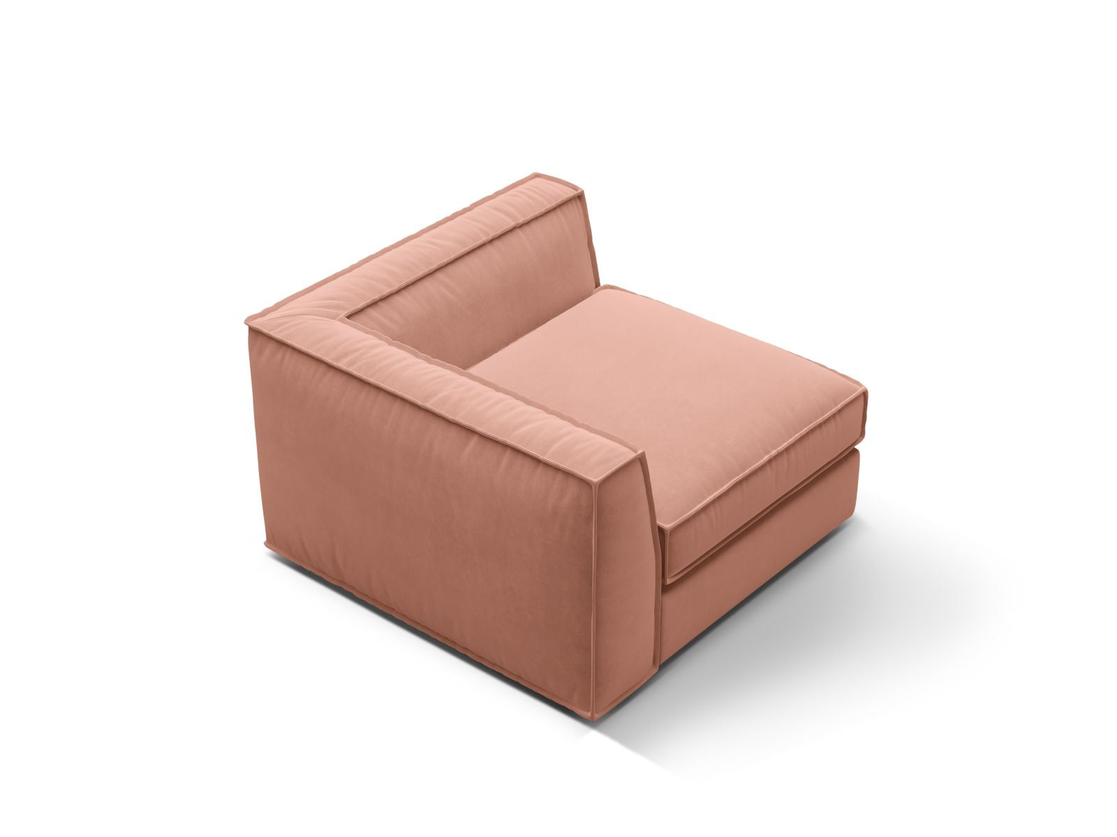 Stylisches 1-Sitzer Eckmodul Pola in lebhaftem Pink, ideal für individuelle Sofa-Arrangements in modernem Design.