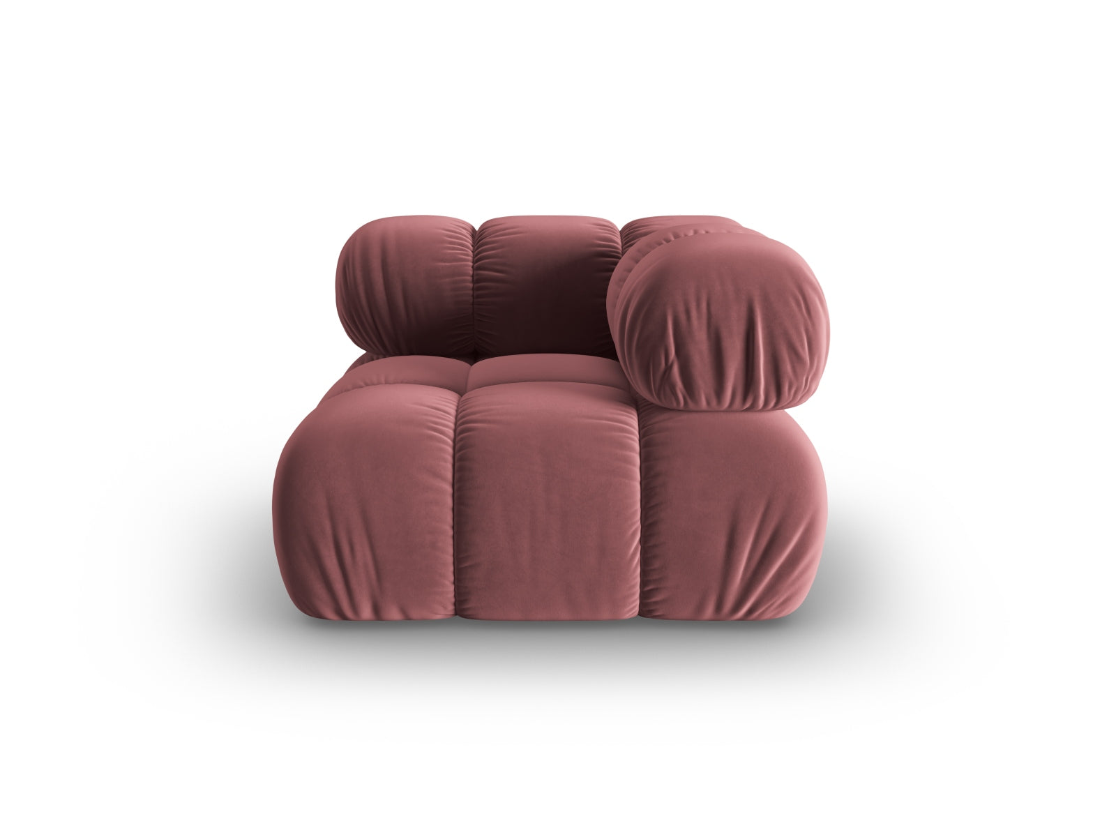 Eleganter Bellis Velour Modul Corner 1 Sitzer in sanften Pink- und Blautönen, ideal für stilvolle Wohnräume und modernes Design.
