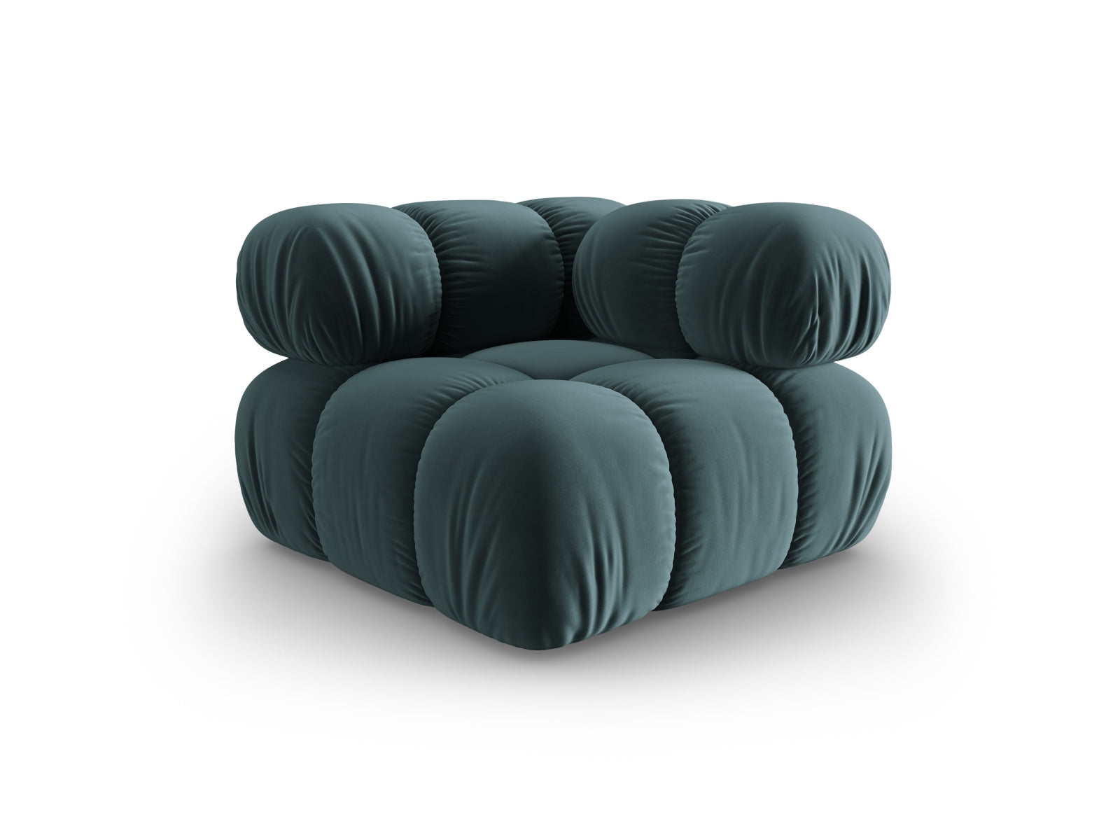 Bellis Velour Modul Corner 1 Sitzer in Turquoise-Bluvel präsentiert im Onlineshop von KAQTU Design AG. Modulares Sofa ist von Micadoni