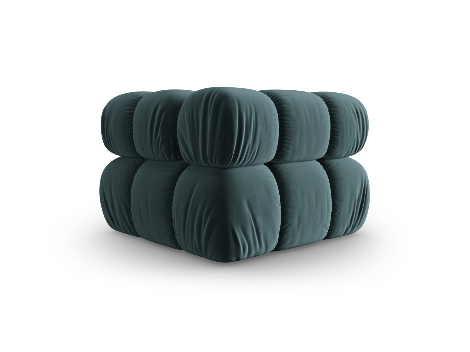 Eleganter Bellis Velour Modul Corner 1 Sitzer in zartem Türkis, ideal für stilvolle Wohnräume und entspannende Rückzugsorte.