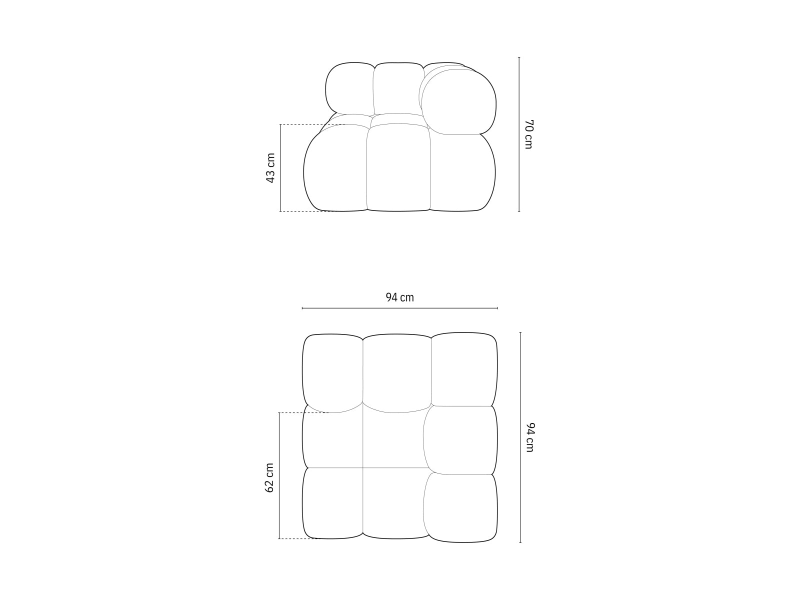 Bellis Velour Modul Corner 1 Sitzer in Cappuccino präsentiert im Onlineshop von KAQTU Design AG. Modulares Sofa ist von Micadoni