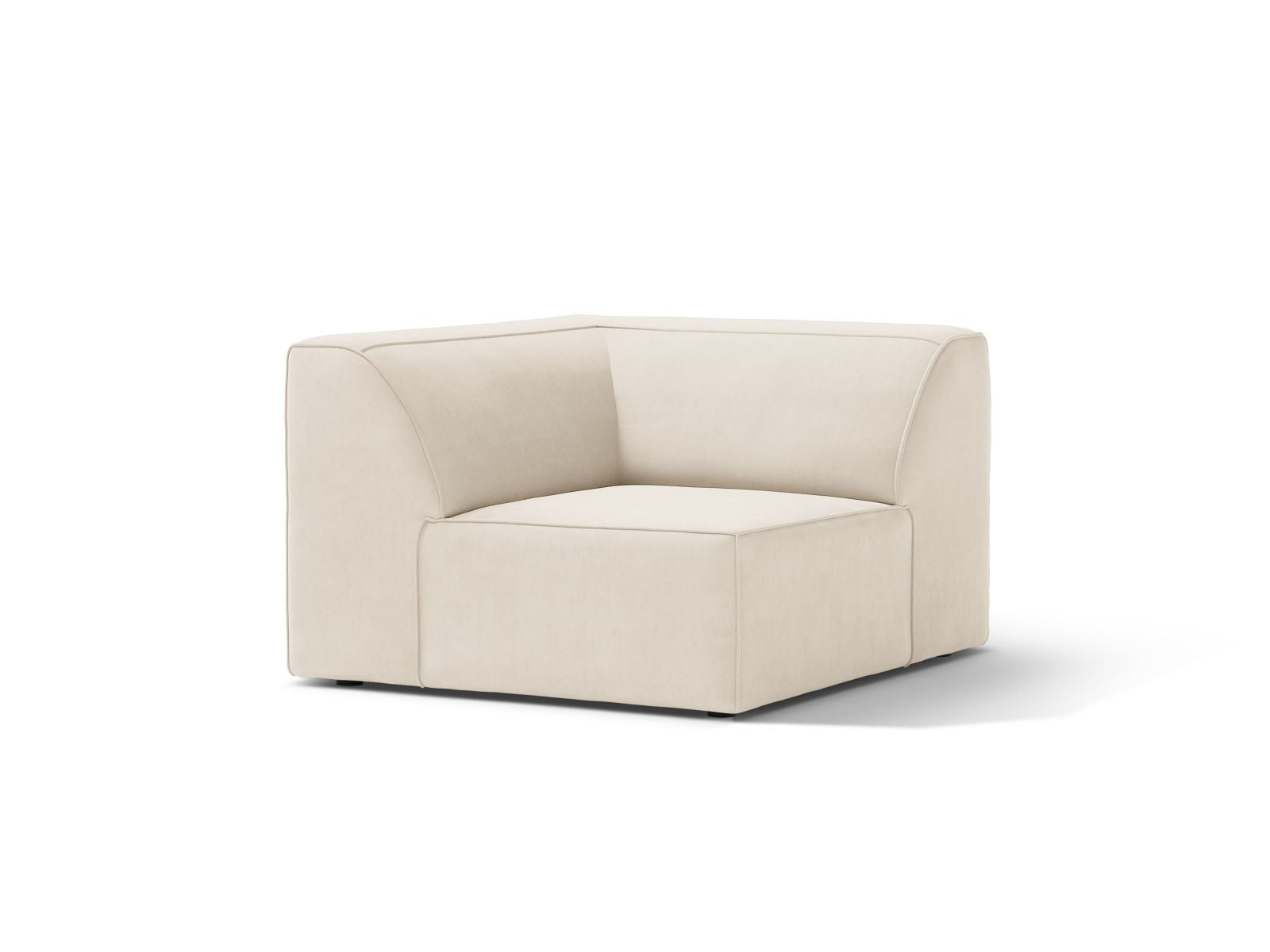 Elegantes 1-Sitzer Eckmodul Jodie in sanftem Beige, ideal für individuelle Sofa-Gestaltung, präsentiert von Micadoni.