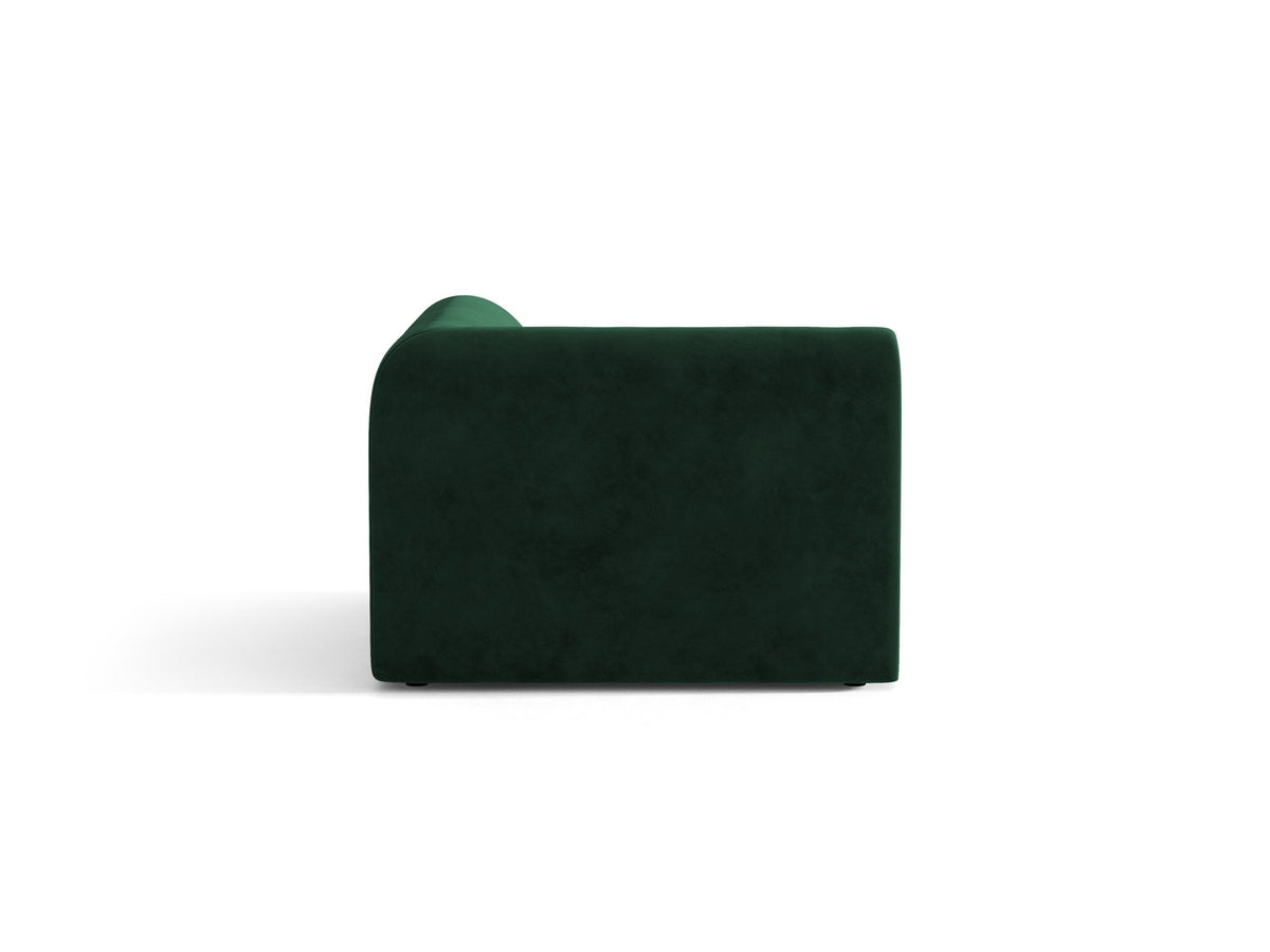 Miley Eckmodul von Micadoni in Dunkelbeige, modulares Sofa mit Stoffbezug Bluvel 30 und schwarzen Kunststoffbeinen aus Polypropylen