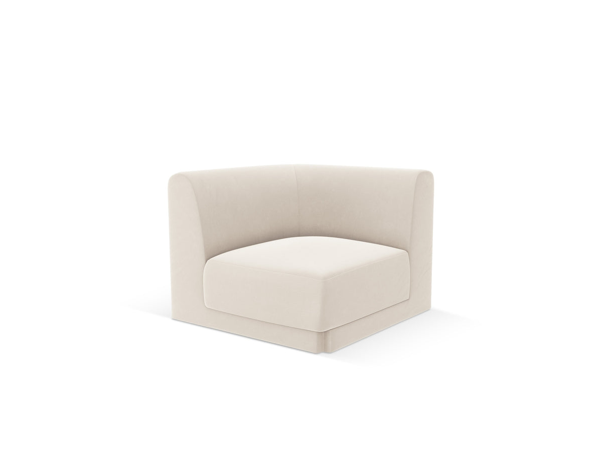 Miley Velour Modul Corner 1 Sitzer in Light Beige-Bluvel präsentiert im Onlineshop von KAQTU Design AG. Modulares Sofa ist von Micadoni